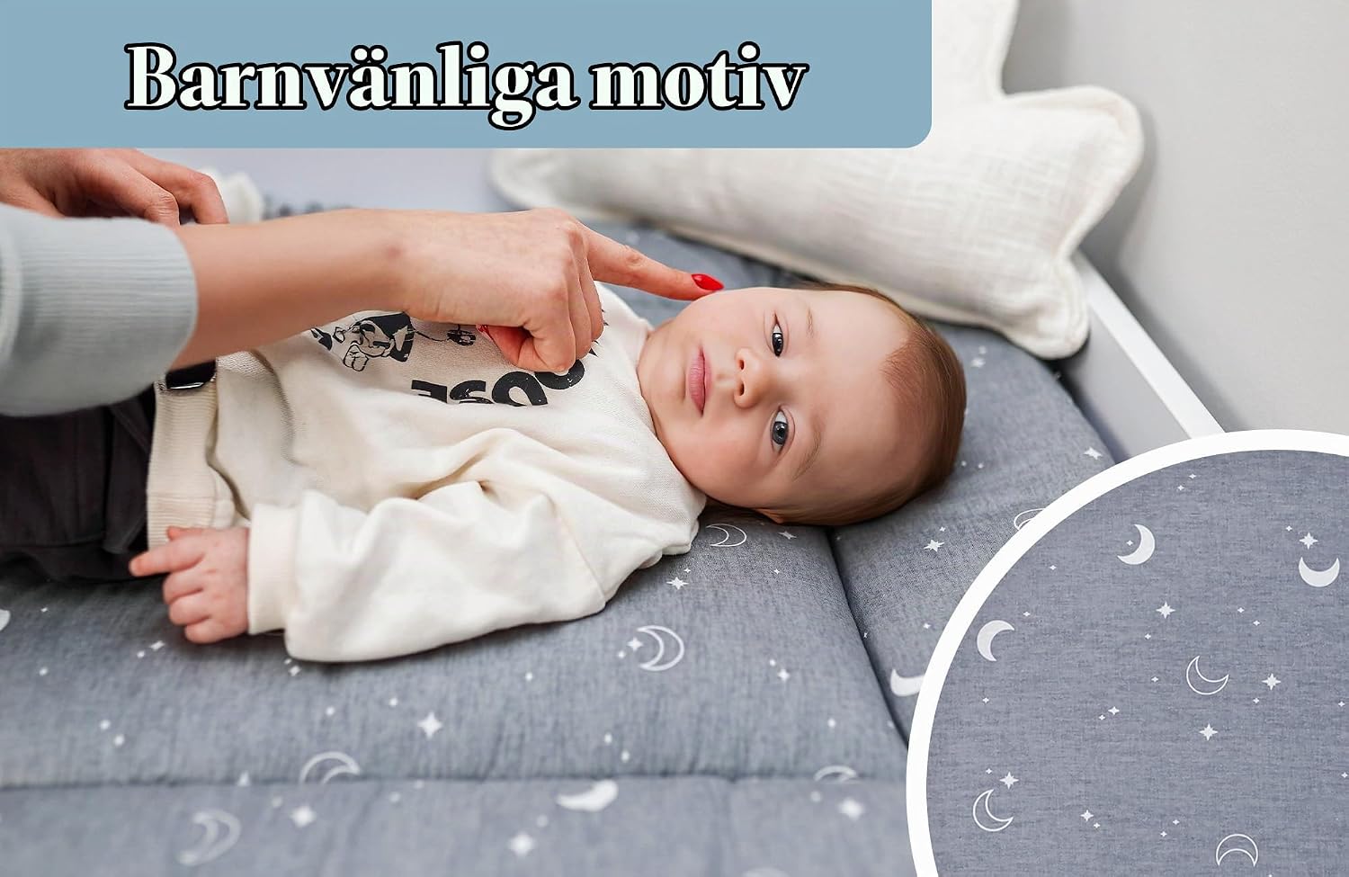 Detalle 1 de Totsy Baby hopvikbar skötbädd i tyg, 75 x 72 cm, för resa