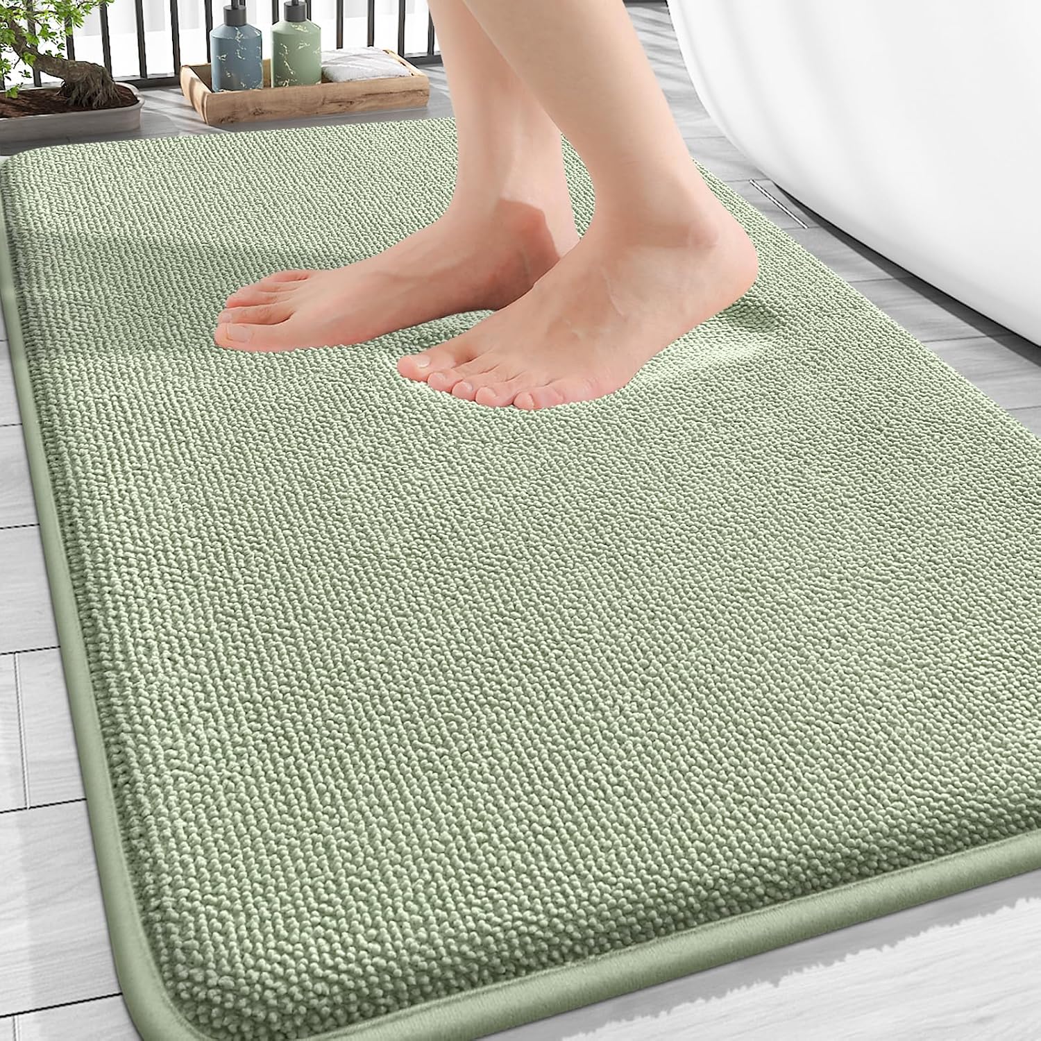 Detalle de OLANLY Thick Memory Foam Bath Mat 30x20