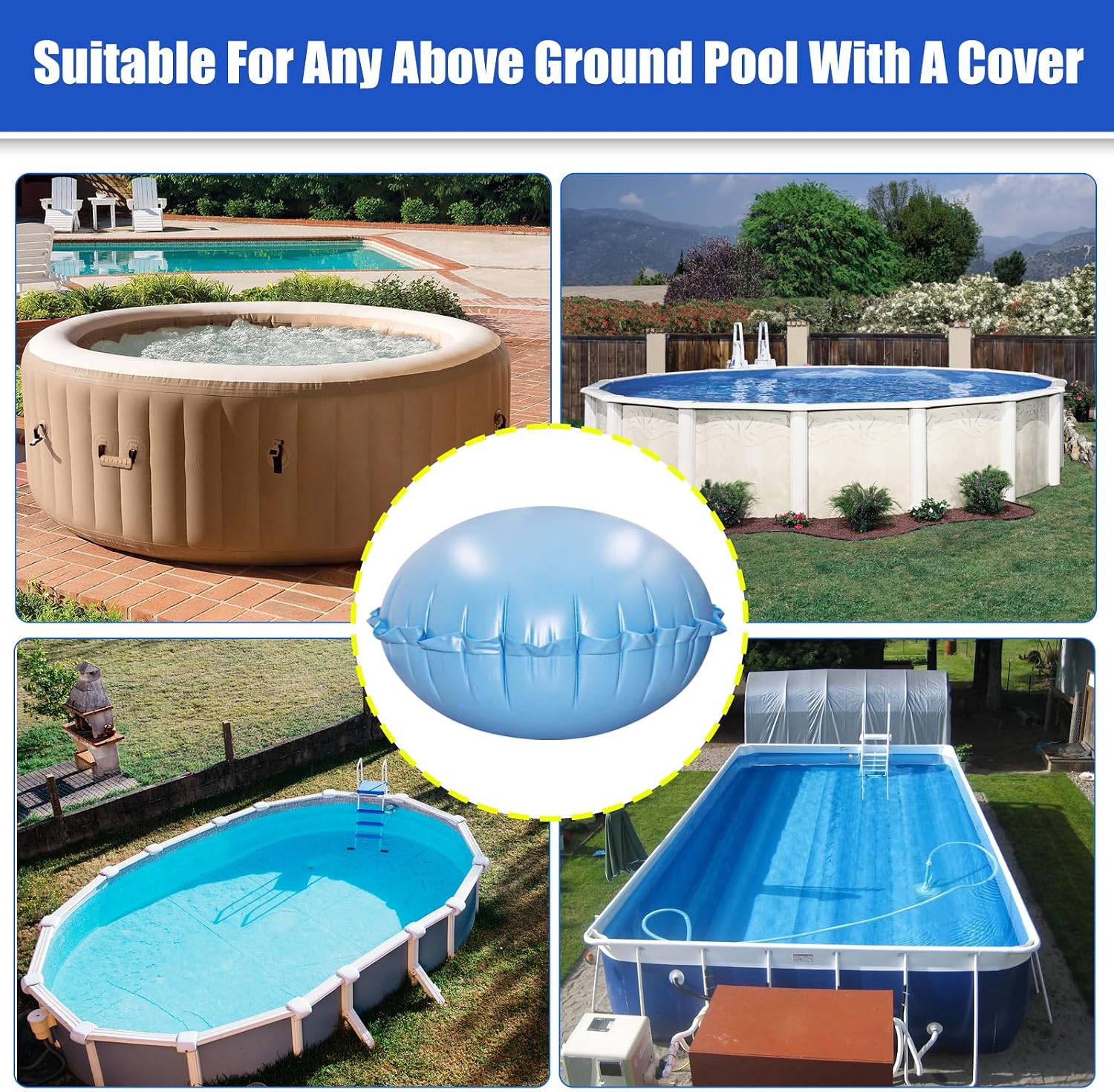 Detalle 2 de HOMSHIAM Above-Ground Pool Pillow, 5 ft