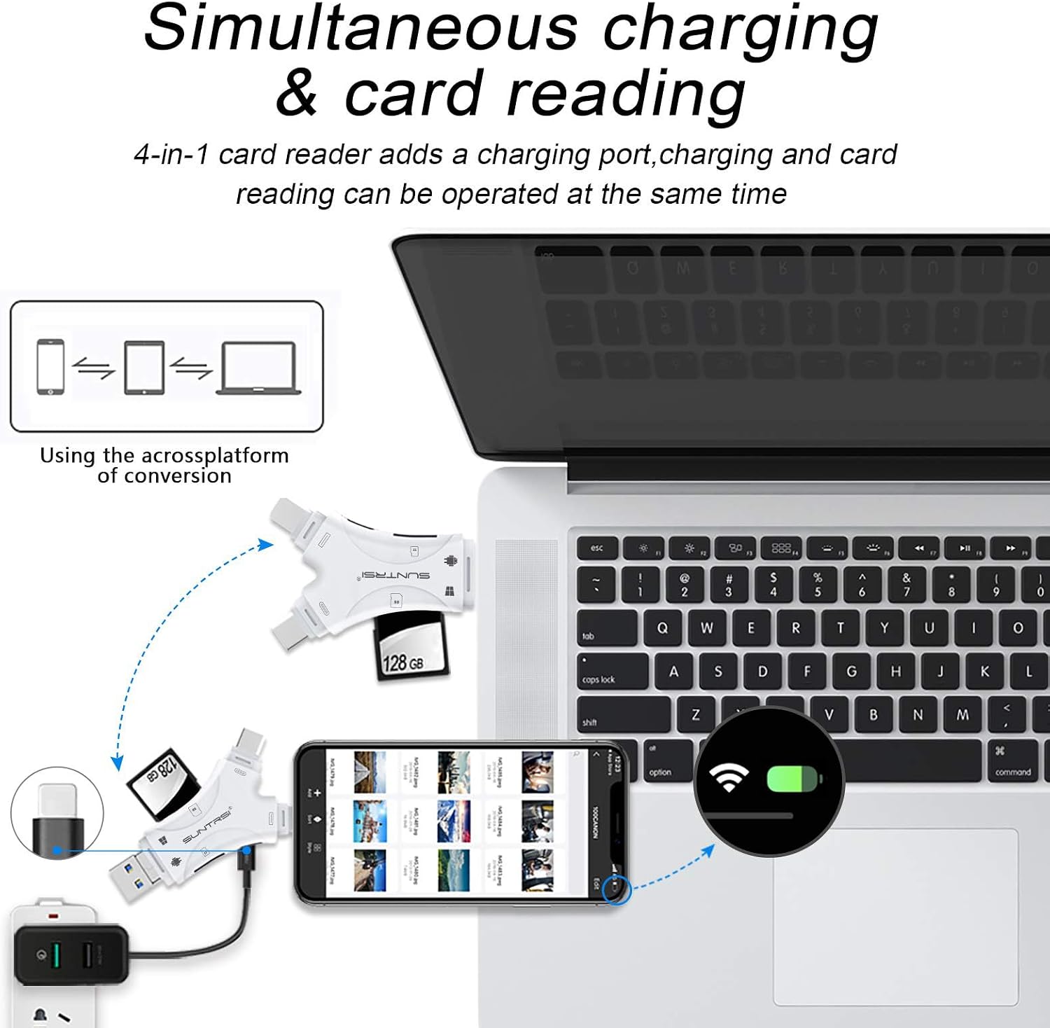 Thumbnail 4 de SD Card Reader 4-in-1 for iPhone and Android