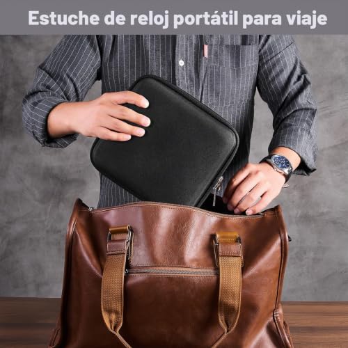 Detalle de ProCase Estuche para Relojes de Viaje - Caja rígida con 6 ranuras, protección en EVA y interior de terciopelo