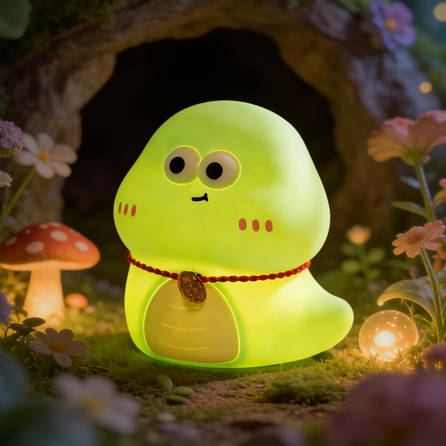 Detalle de Gemmac LED Nachtlicht für Babys – 7 Farben, wiederaufladbar, dimmbar, Touch-Sensor, Silikon