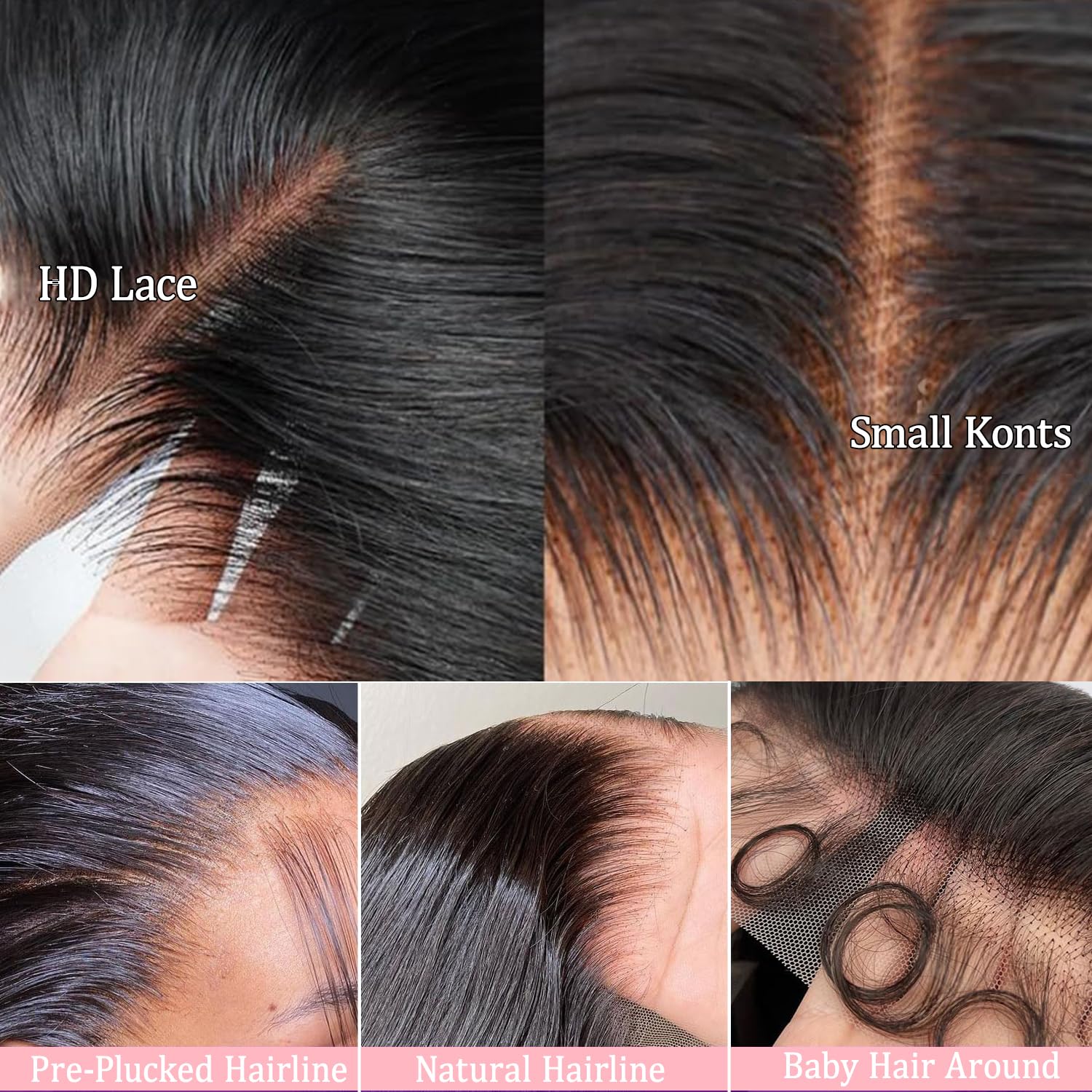 Detalle de BIMKOS 30 Inch 13x6 Body Wave Lace Front Wig - 200% Density, 100% Human Hair, Glueless HD Transparent Lace