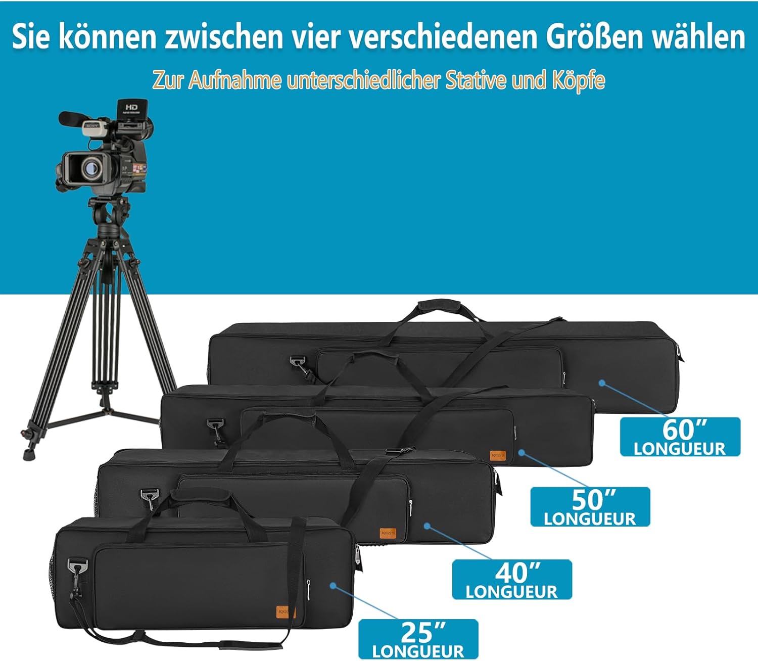 Thumbnail 3 de OUUTMEE Stativtasche für 50 Zoll (127 x 21 x 21 cm) – gepolsterte Nylontasche mit Schultergurten