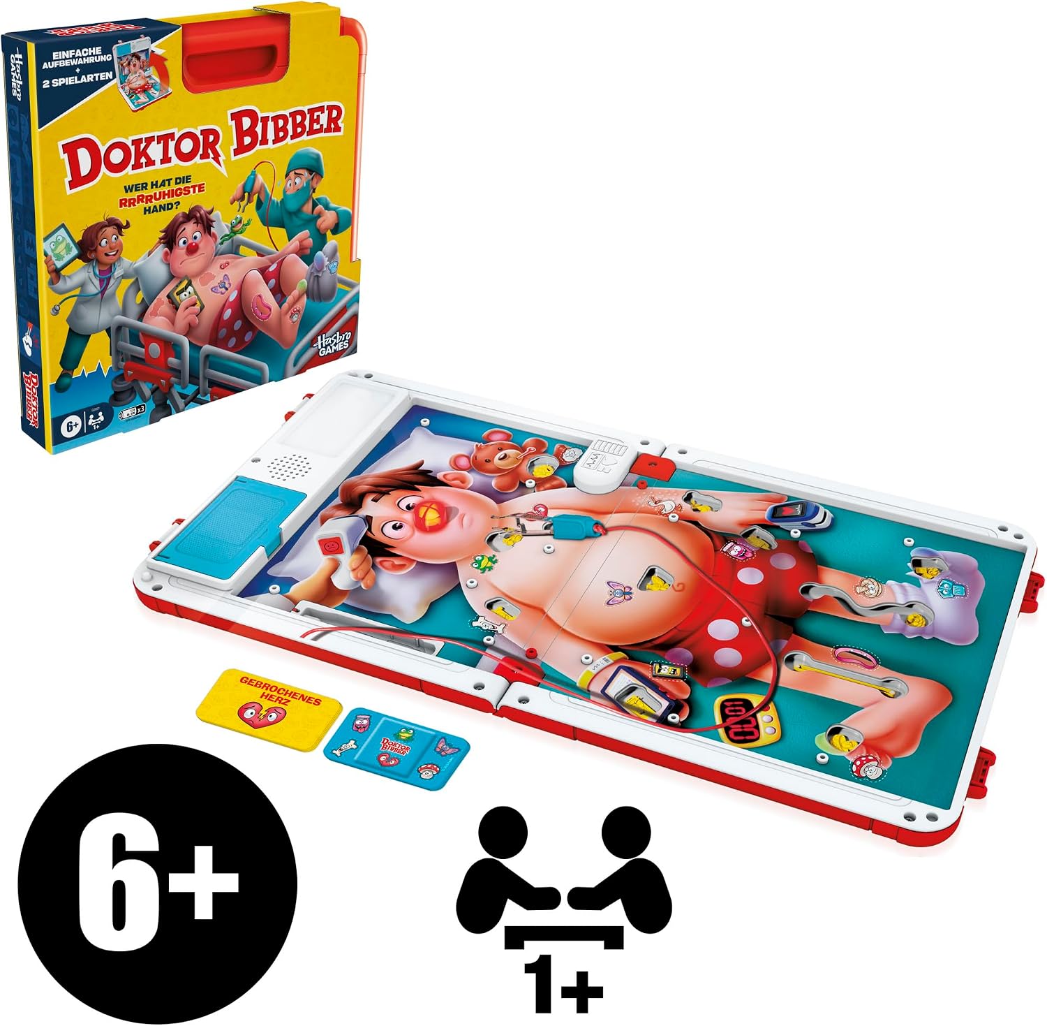 Detalle de Hasbro Gaming Doktor Bibber elektronisches Brettspiel in Einer Tragebox