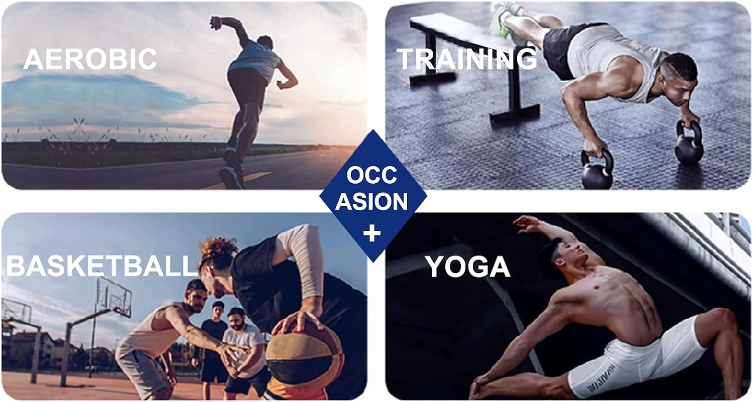 Thumbnail 5 de Suwangi pantaloni tuta uomo slim fit per palestra e running con righe e tasche con zip