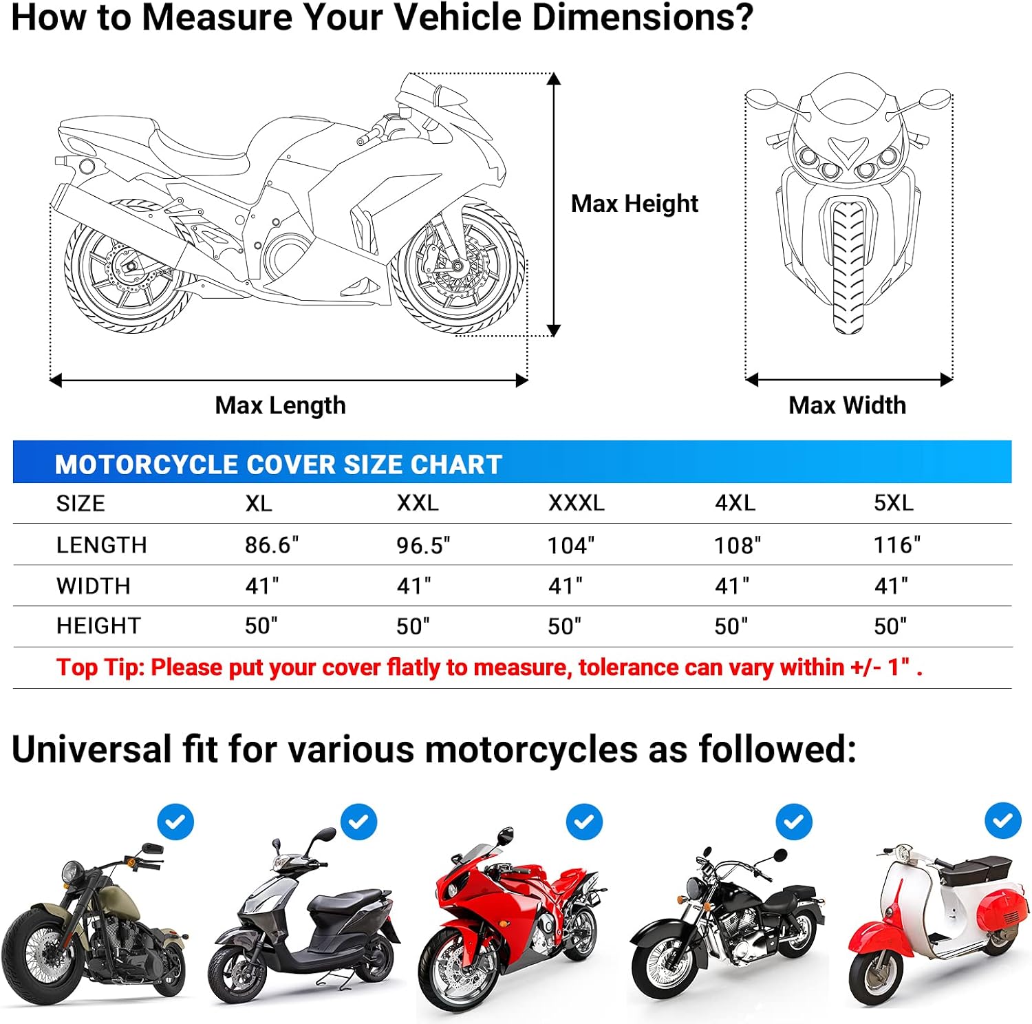 Thumbnail 5 de Favoto Motorcycle Cover 86.6" Waterproof 🏍