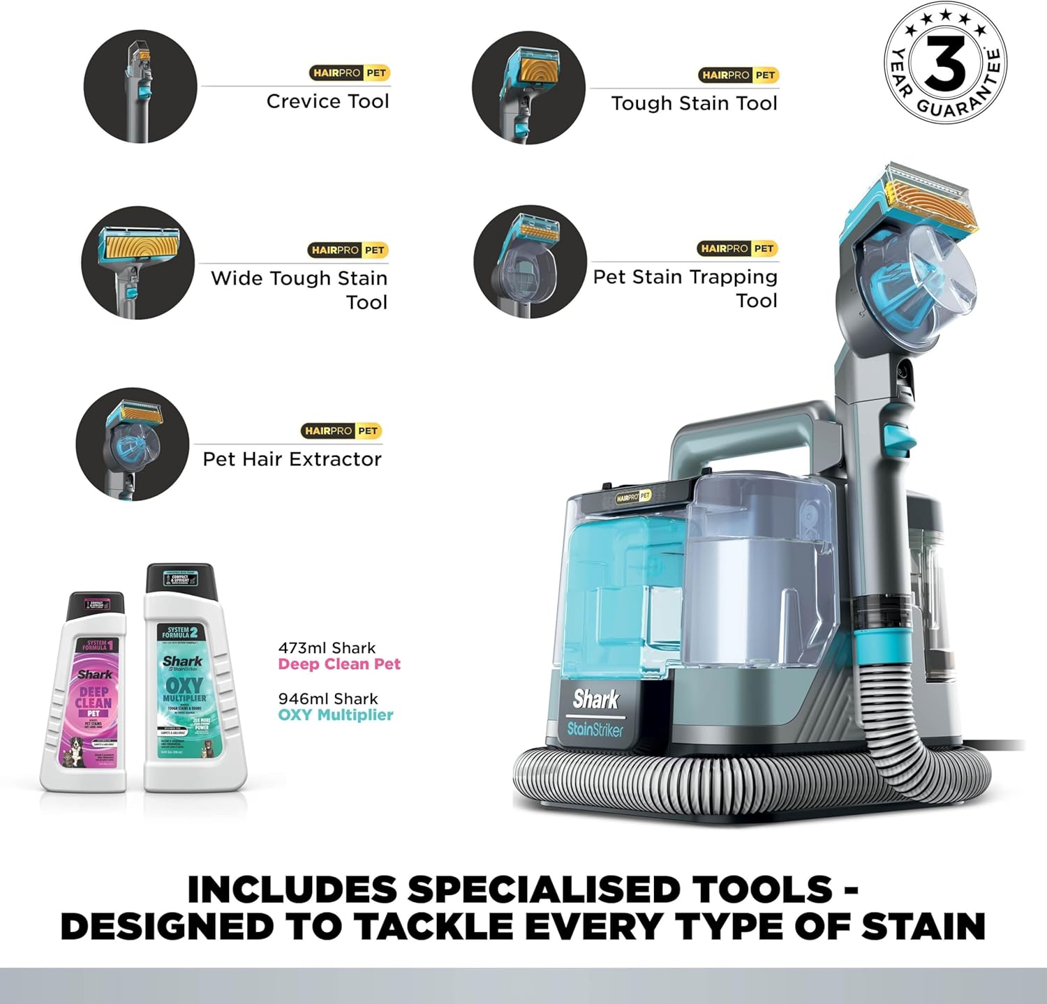 Detalle de Shark StainStriker HairPro Pet Spot Cleaner PX250UKCP