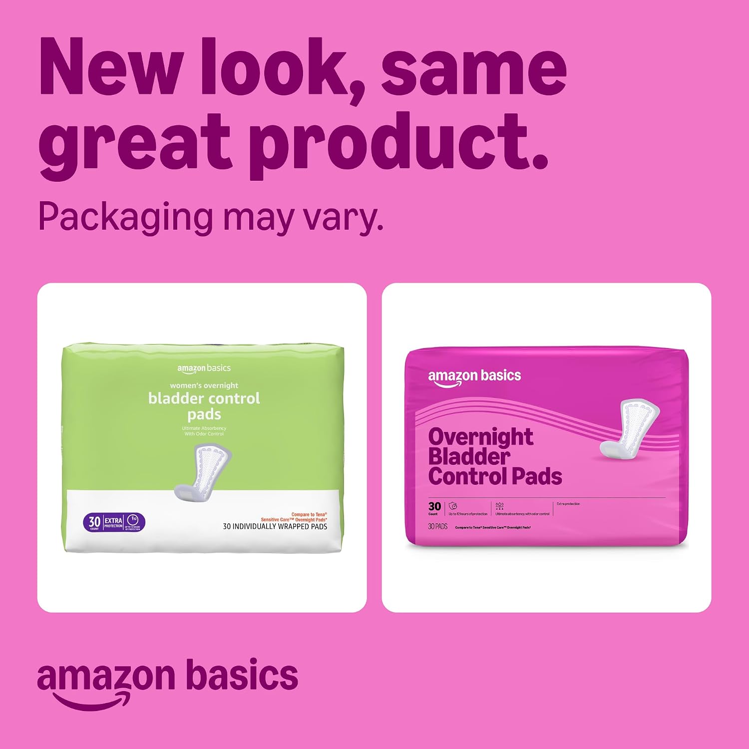 Detalle 2 de Amazon Basics Incontinence Pads for Women — Overnight, Postpartum, Unscented, 30 Count