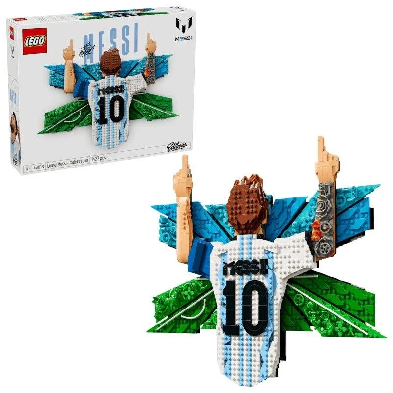 Detalle de LEGO Editions Lionel Messi Celebración 43018: mural 3D de 1427 piezas para fans y coleccionistas