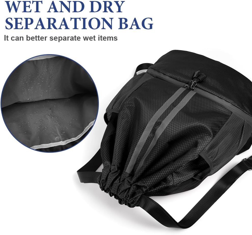 Detalle de Flintronic Sac à Cordon de Sport Étanche et Pliable avec Compartiment à Chaussures – 20 L