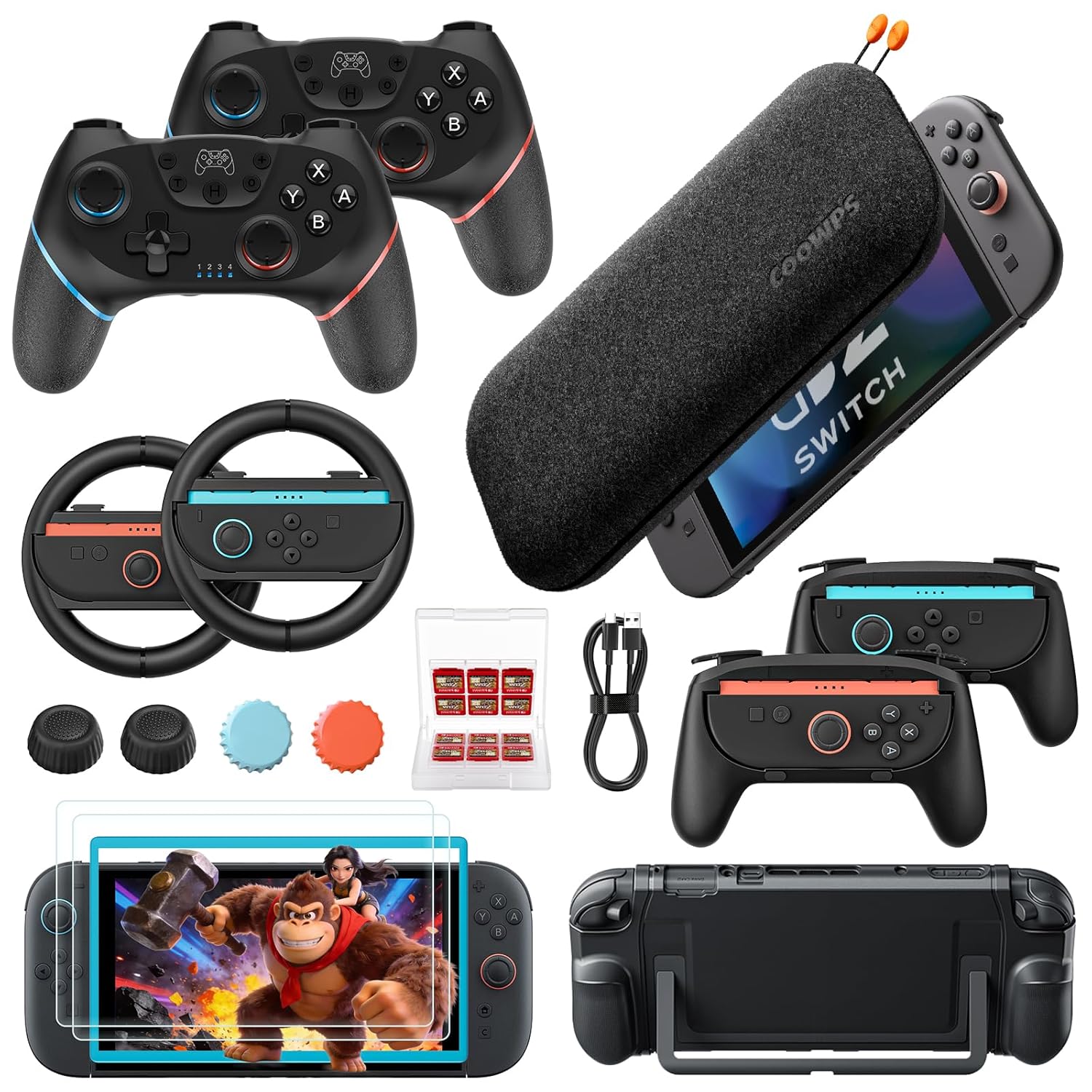 Detalle de Retear Zubehör-Bundle für Switch 2, 17-teilig