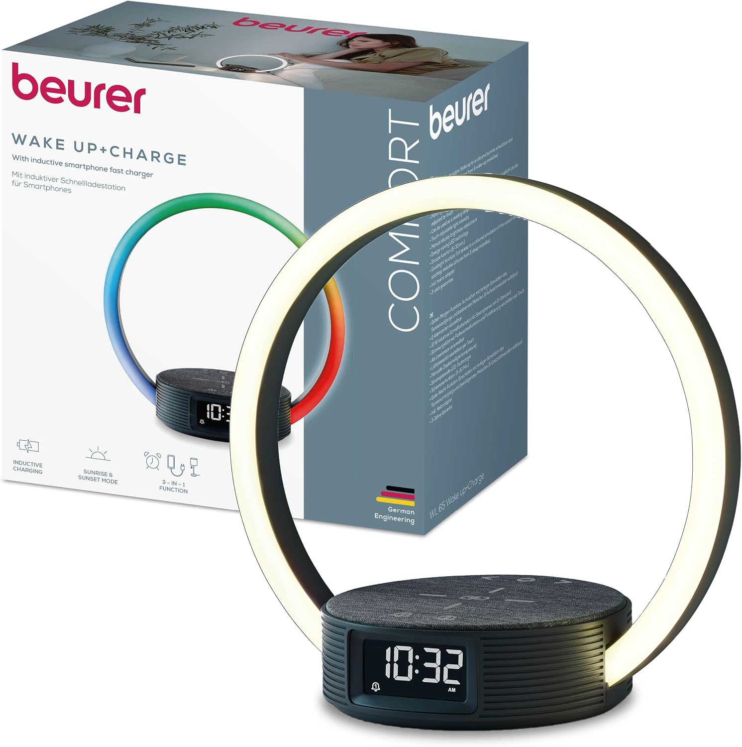 Detalle de Beurer WL 65 Luce Sveglia con Ricarica Wireless 10 W