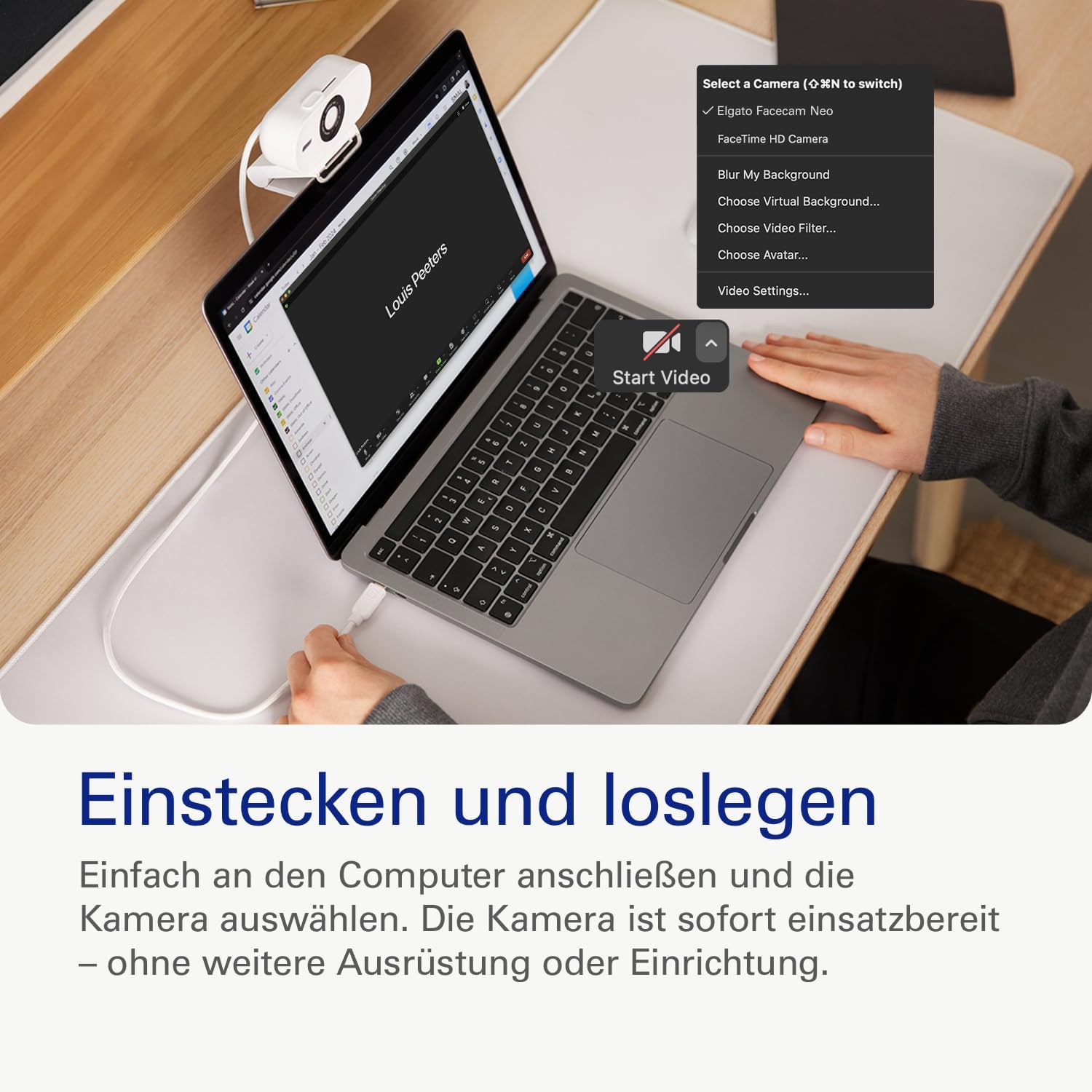 Thumbnail 2 de Elgato Facecam Neo – Full-HD-Webcam mit Sichtschutz, HDR und Plug & Play