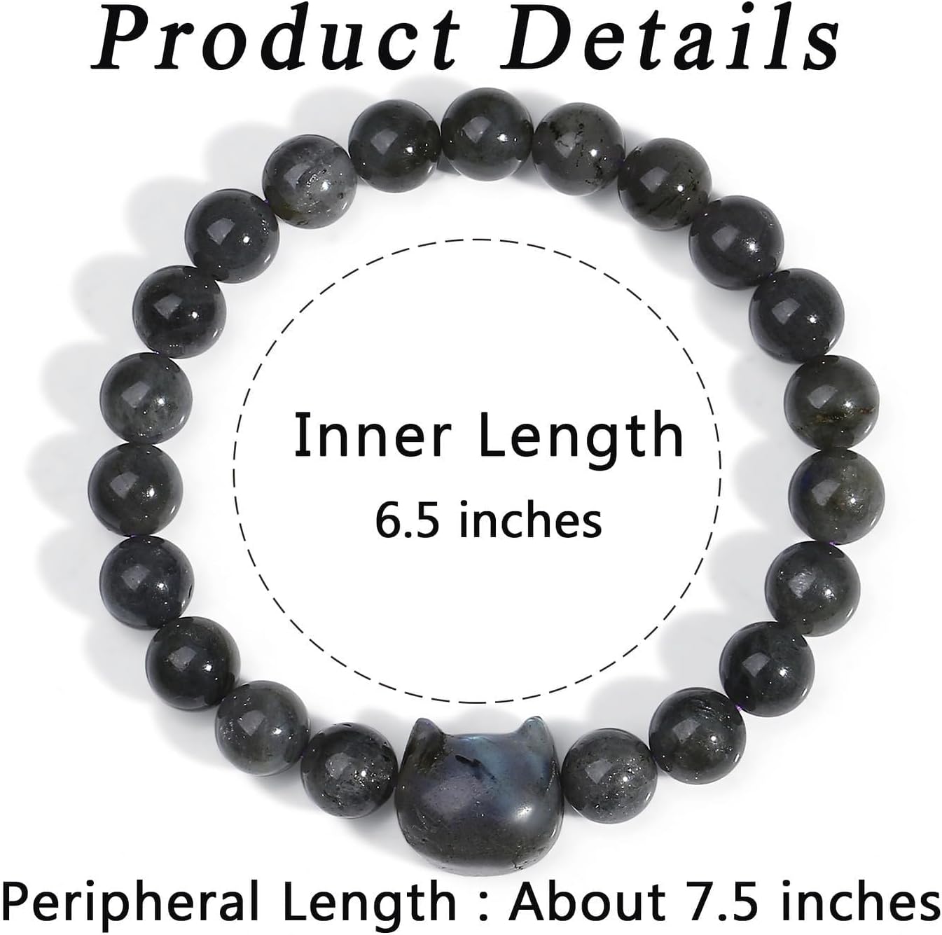 Thumbnail 5 de XIANNVXI Cat Crystal Bracelet: Labradorite Beaded Cat Gift for Women