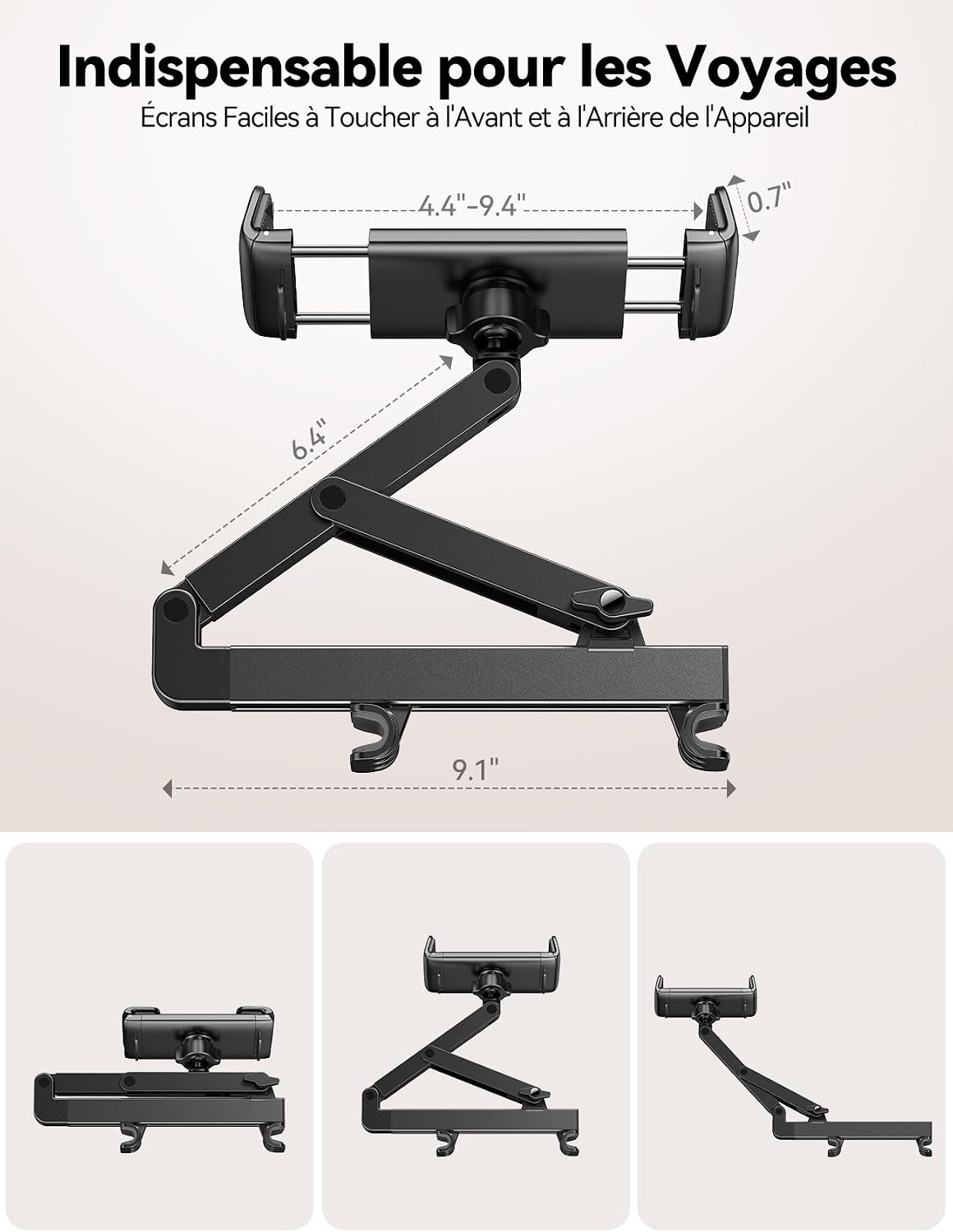 Thumbnail 6 de JOYROOM Support Tablette Voiture – Support iPad et Tablettes 4,7–12,9'' avec Bras Pliable et Stabilisation Triangulaire