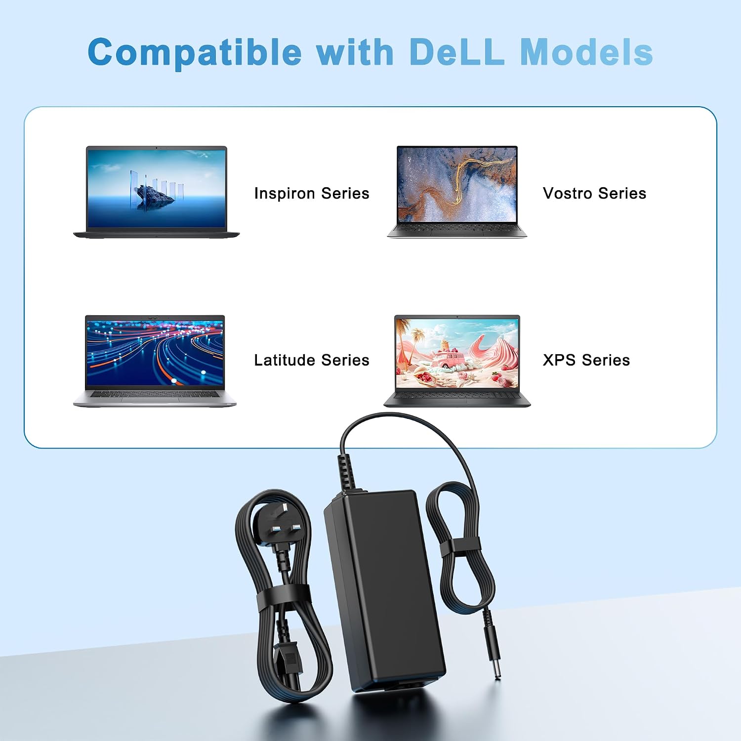 Detalle de FUDCOCWN 65W Laptop Charger for Dell Inspiron, Latitude and Vostro Series