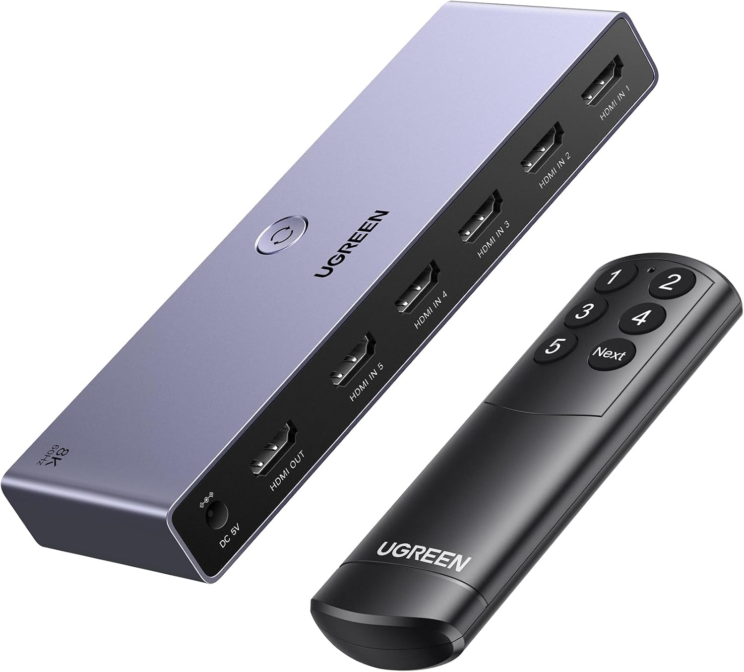 Detalle de UGREEN HDMI 2.1 Switch 5‑in‑1 8K@60Hz