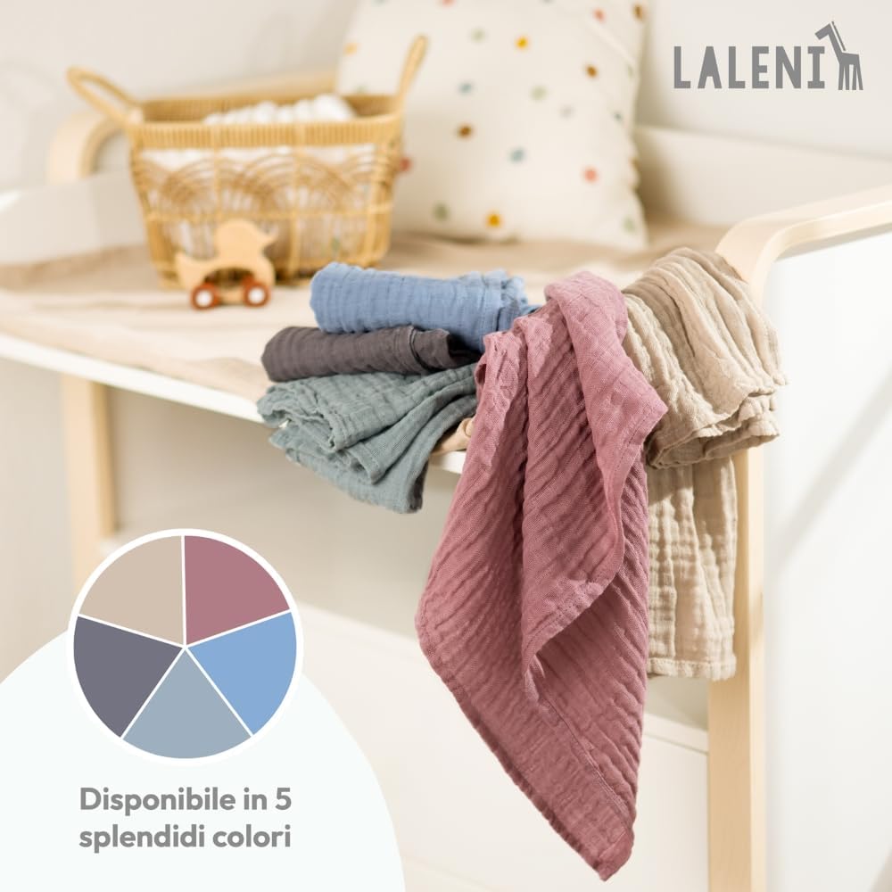 Thumbnail 6 de Laleni Mussole Neonato 70x70 cm, set da 10 asciugamani in cotone morbidissimo (verde)