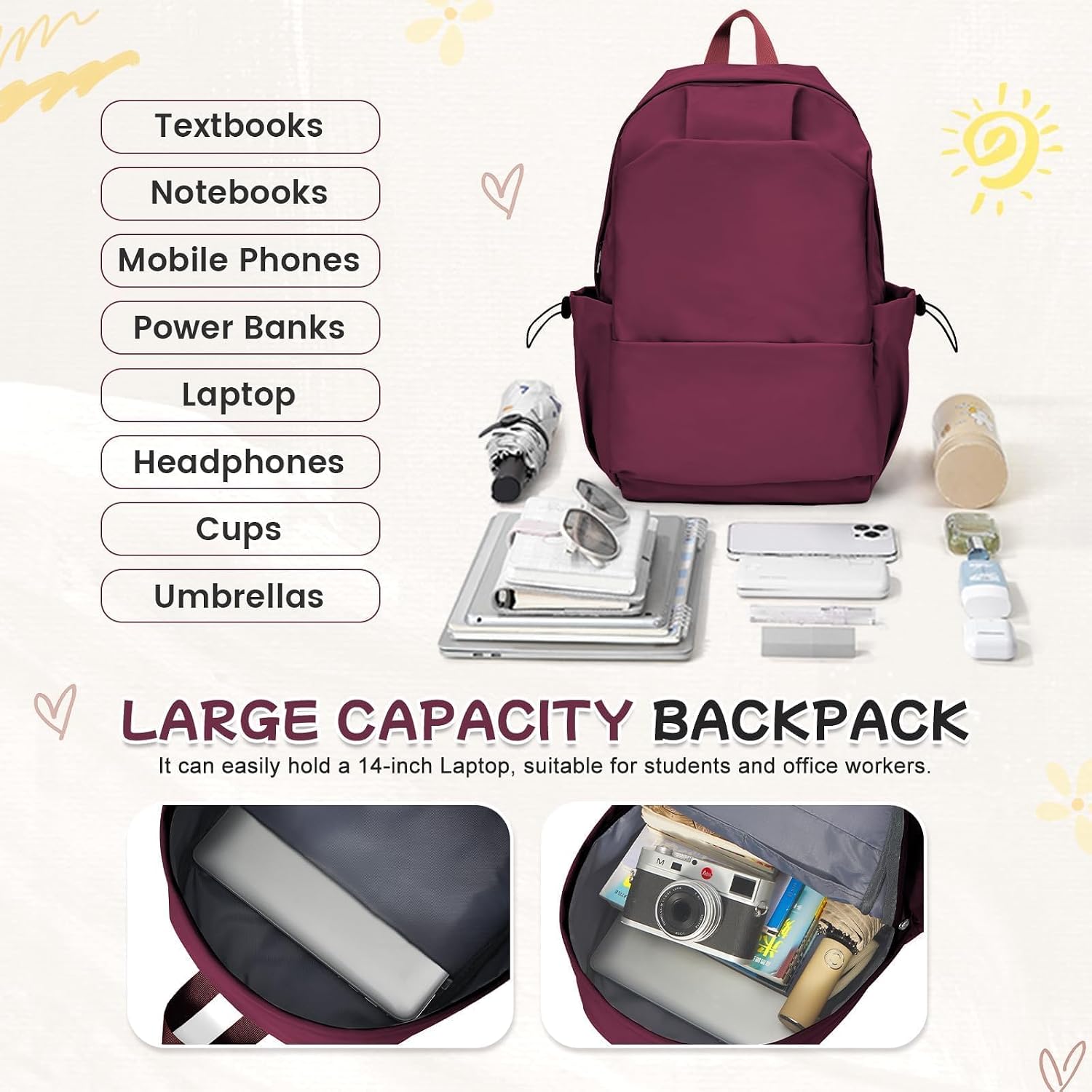 Detalle de HYC00 School Backpack 14-inch laptop backpack