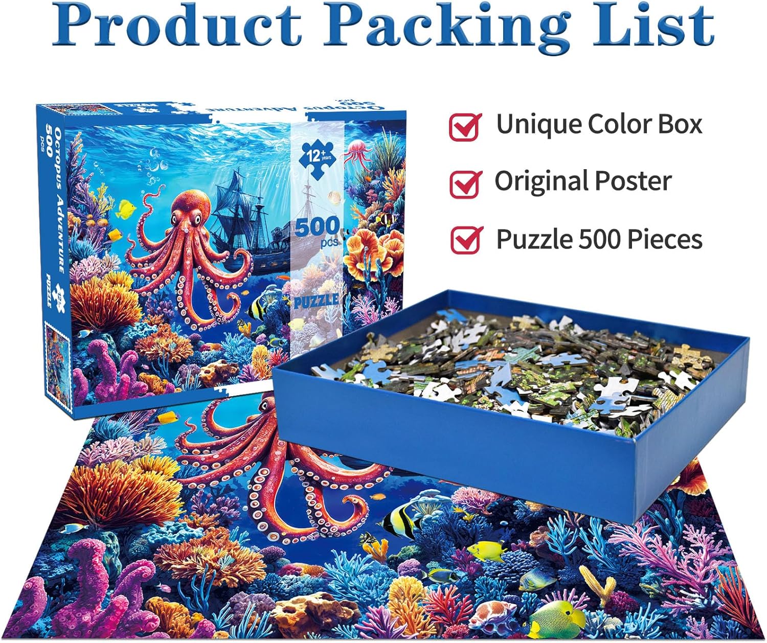 Detalle de Puzzles 500 Pieces for Adults – Thrilling Deep Sea Expedition (49 x 35 cm)
