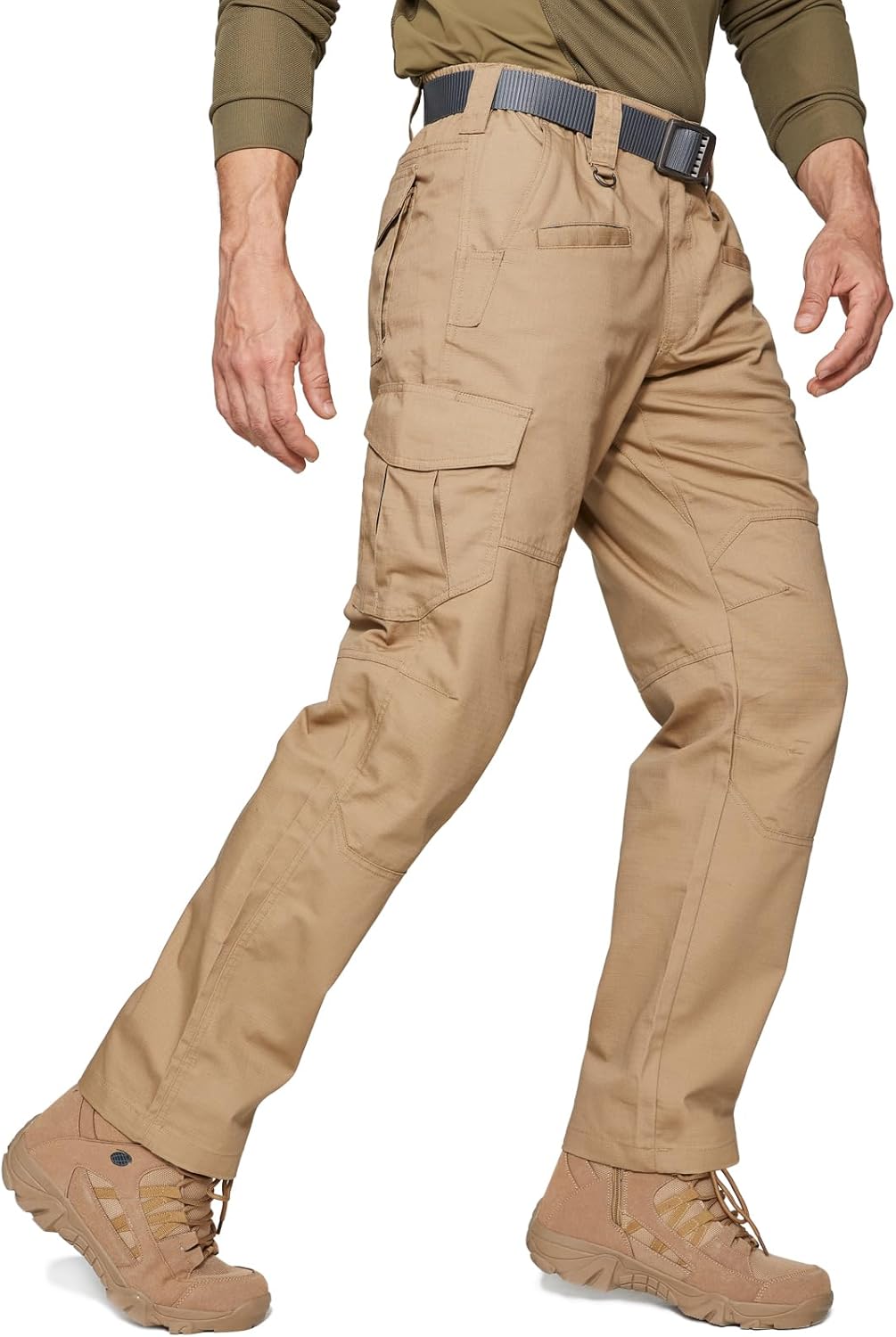 Thumbnail 6 de SPOSULEI Herren Cargohose Leichte Outdoor-Wanderhose im Ripstop-Look, Dunkelgrau (44W/30L)