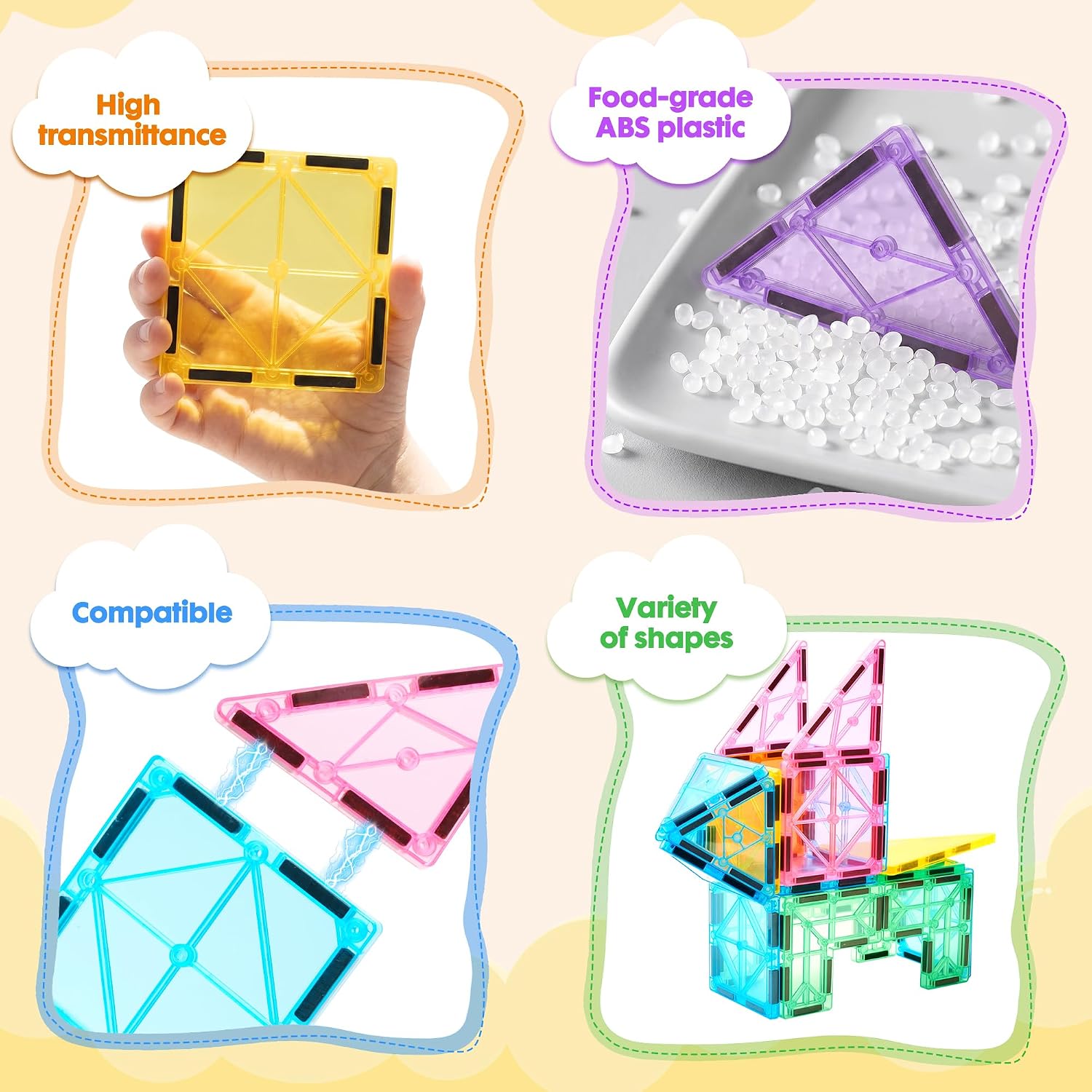 Detalle de Magnetic Right Triangle Tiles, 20-Piece Set