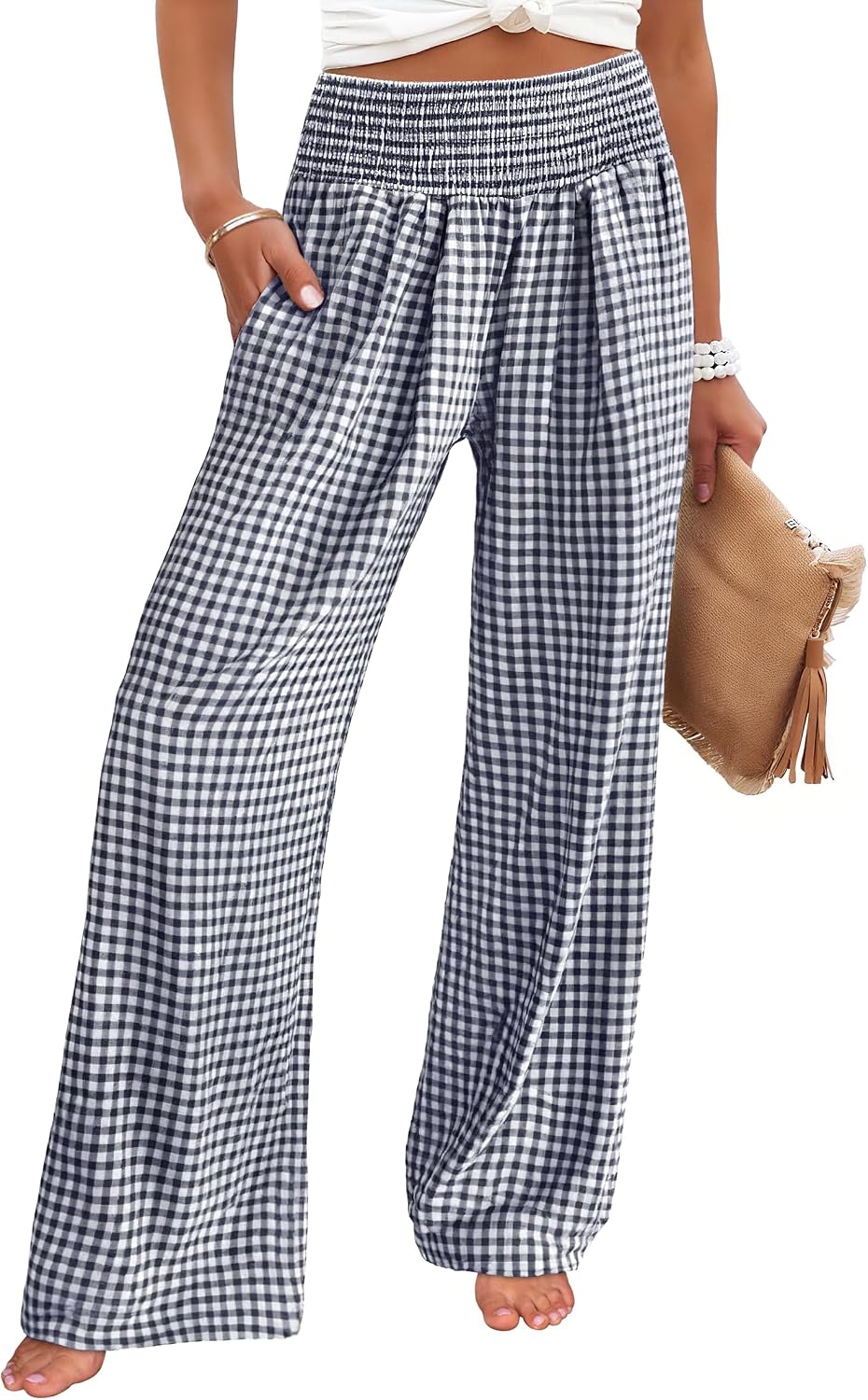 Detalle de ANRABESS Women's Palazzo Pants, 100% Rayon