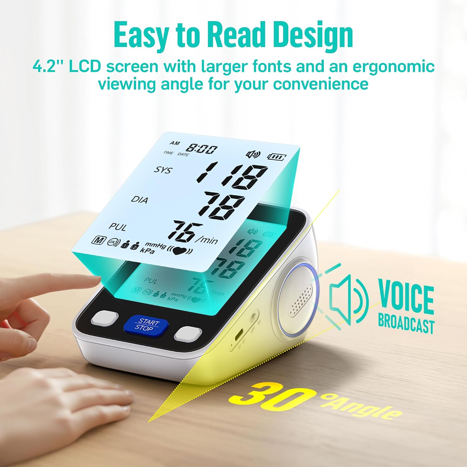 Detalle 1 de Runstar BP-205 Upper Arm Blood Pressure Monitor with Wide-Range Cuff and 2-User Memory