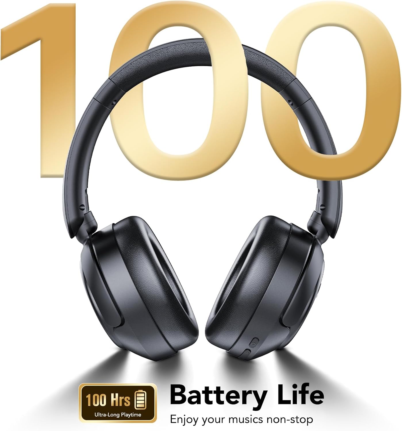 Detalle de TIMU Active Noise Cancelling Headphones – 100H Playtime, Wireless Over-Ear