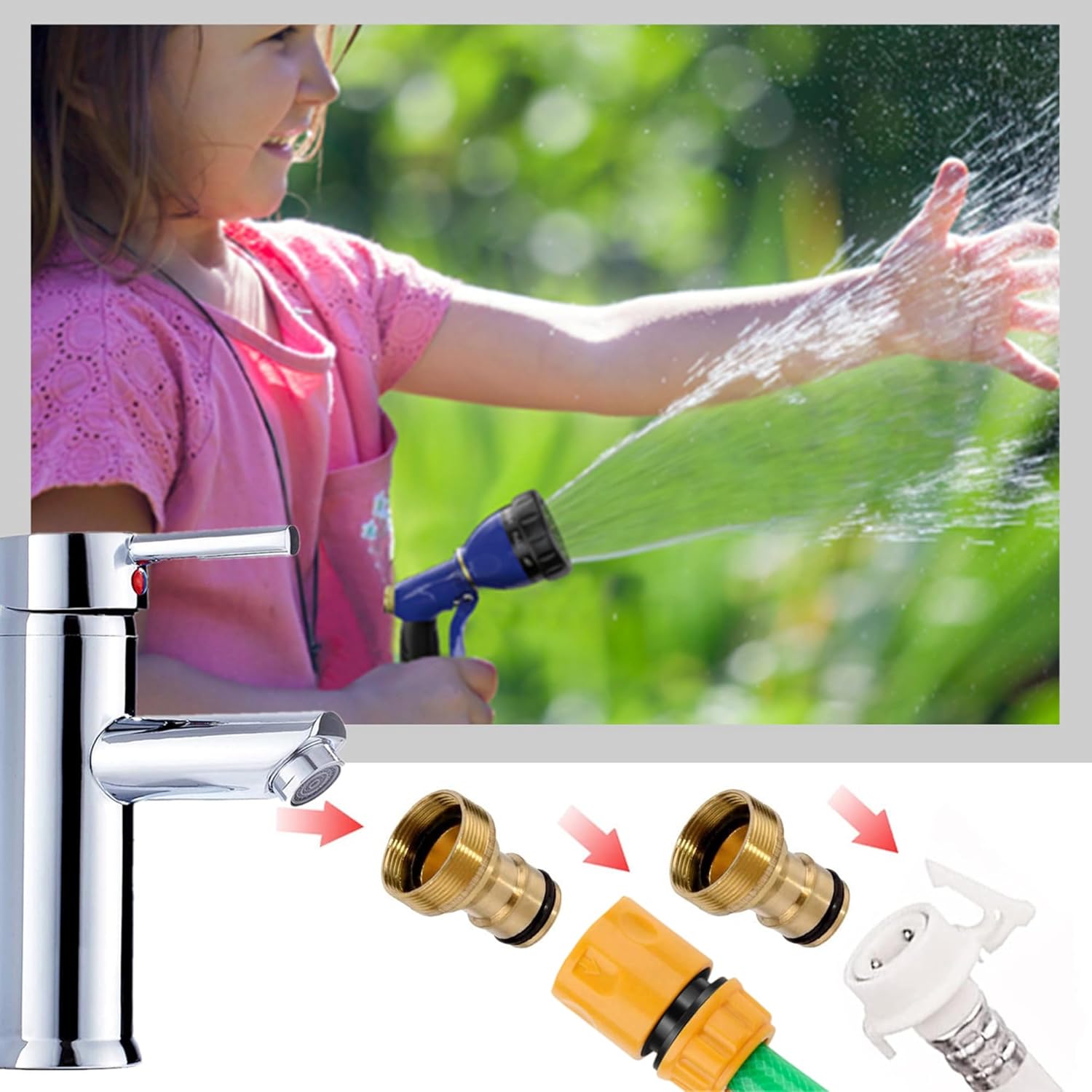 Thumbnail 6 de Universal Kitchen Mixer Tap Hose Connector & End Quick Connector