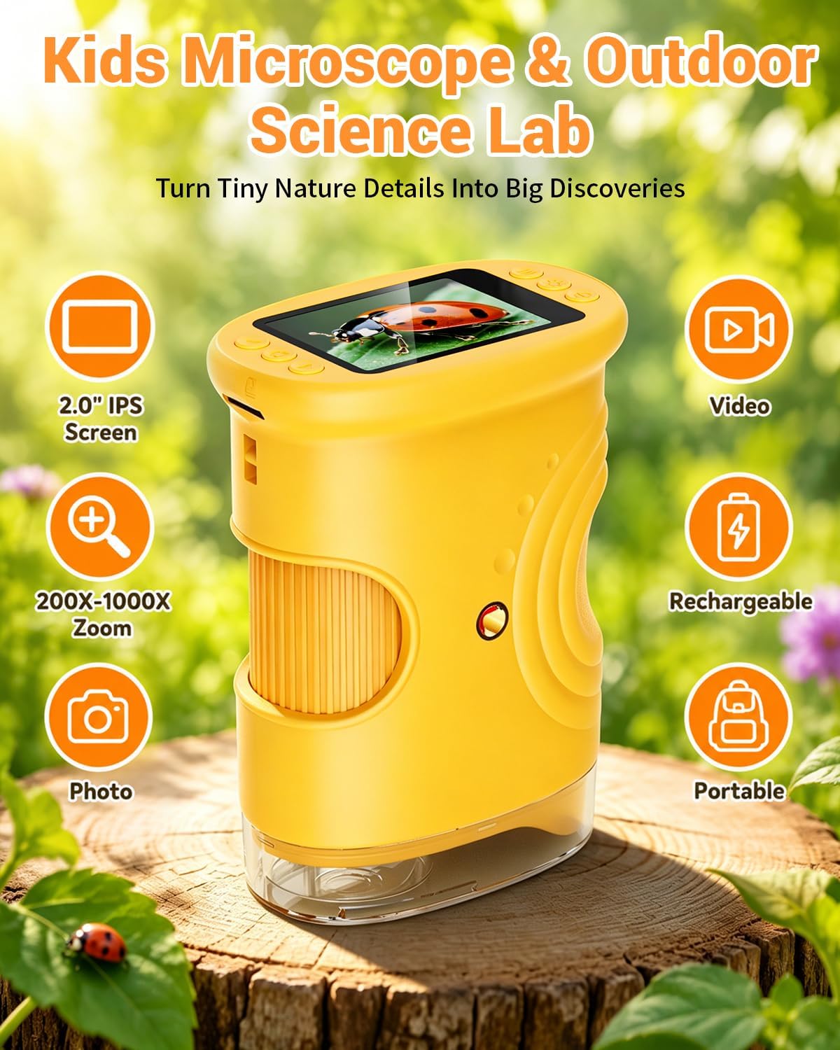 Thumbnail 1 de 1000X Digital Handheld Microscope for Kids