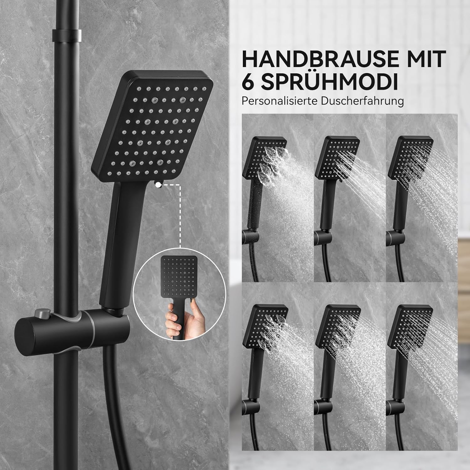 Thumbnail 4 de Auralum Thermostat Duschsystem mit 30 cm Regendusche