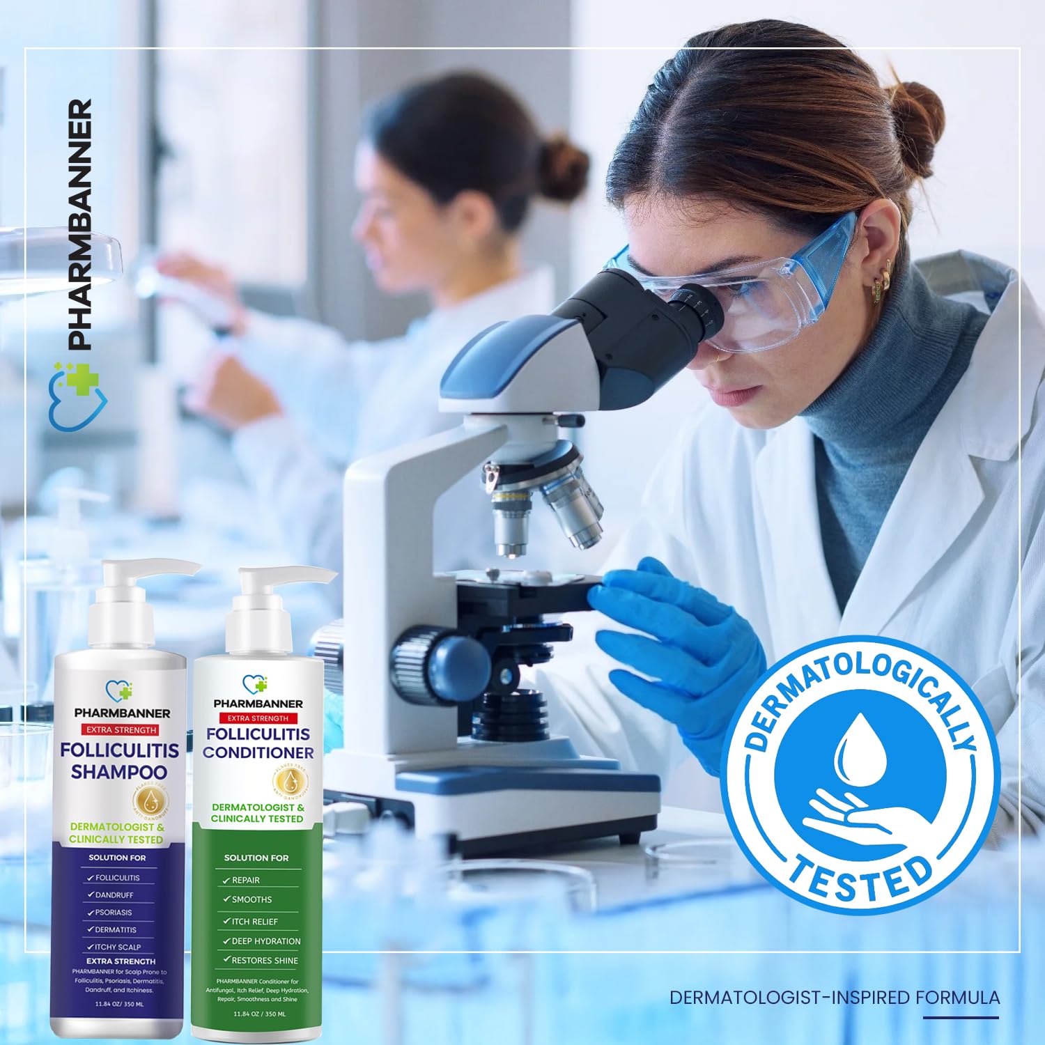 Thumbnail 6 de PHARMBANNER Anti-Fungal Shampoo and Conditioner Set with Tea Tree & Argan Oil for Scalp Relief