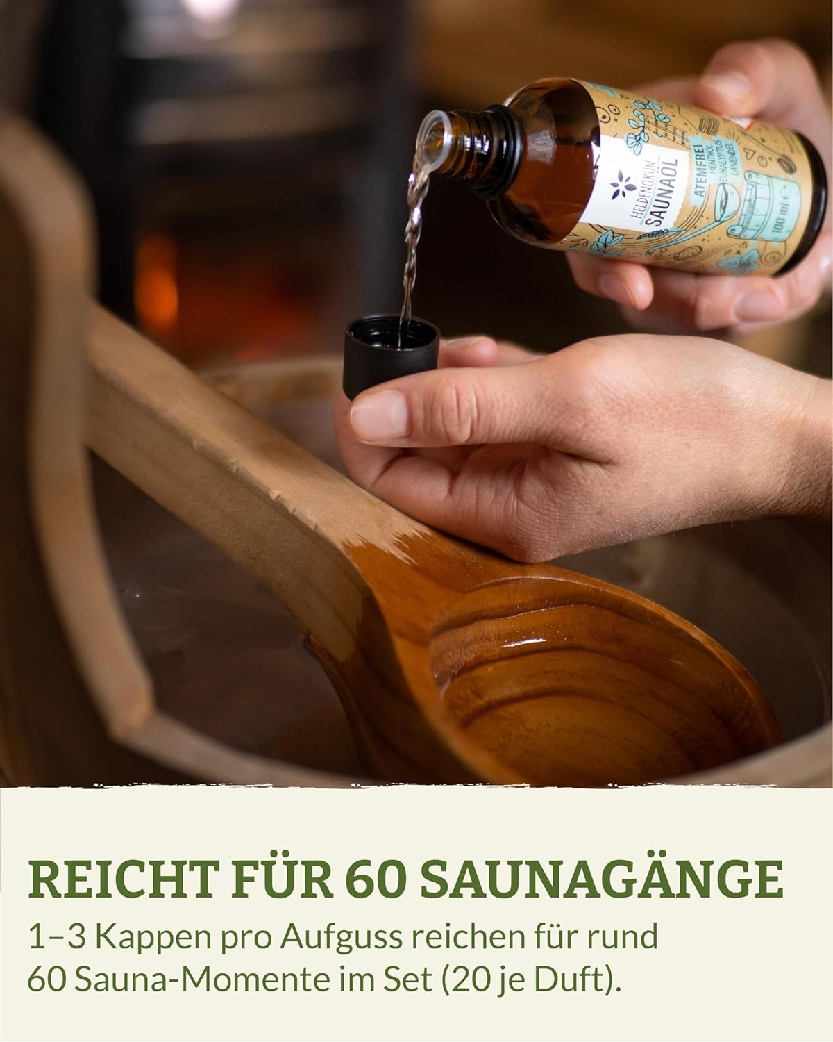 Thumbnail 4 de Heldengrün® BIO Saunaaufguss Set – 3er Duftmix mit ätherischen Bio-Ölen für bis zu 60 Anwendungen