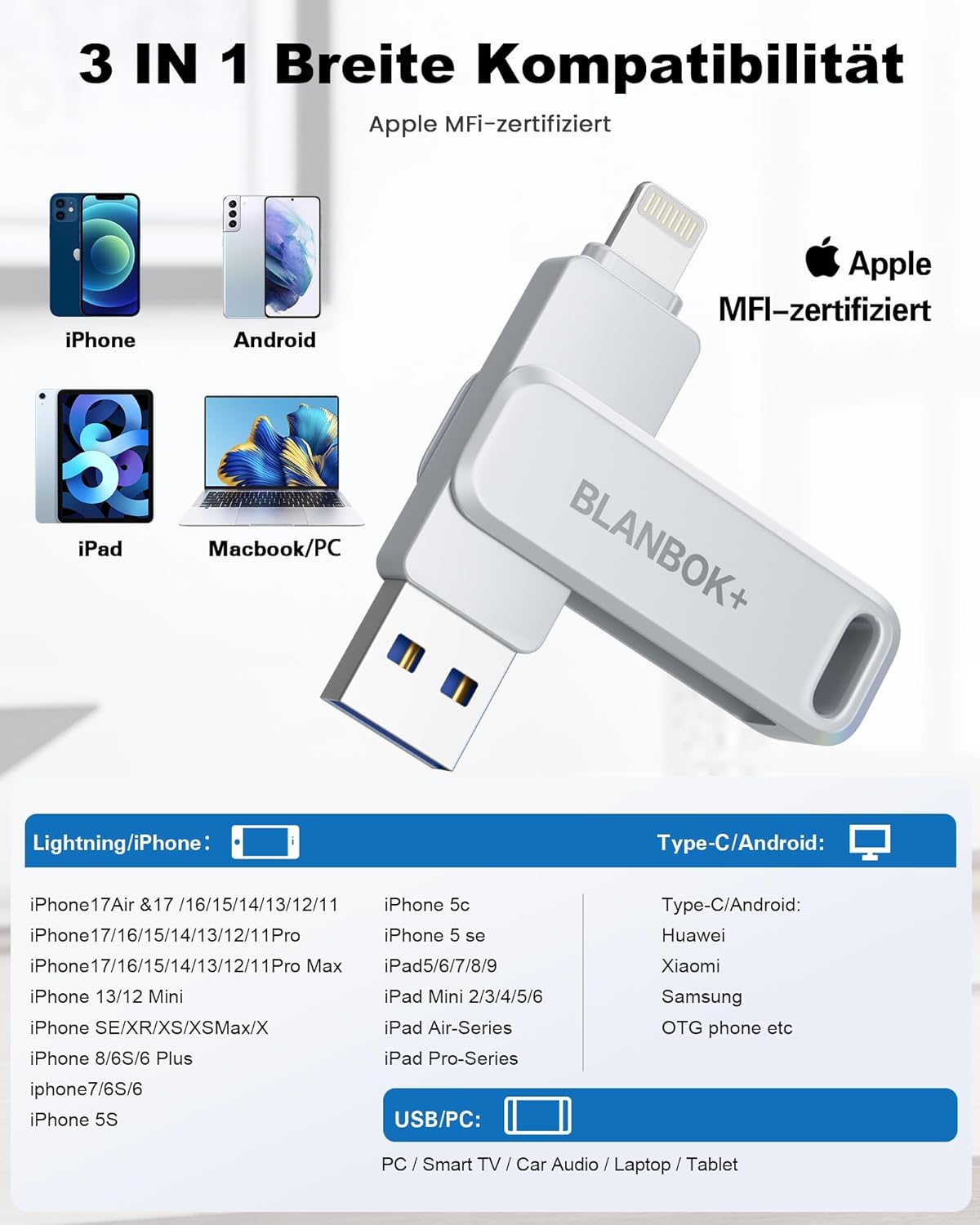 Thumbnail 6 de BLANBOK+ iPhone MFi-USB Stick 128 GB