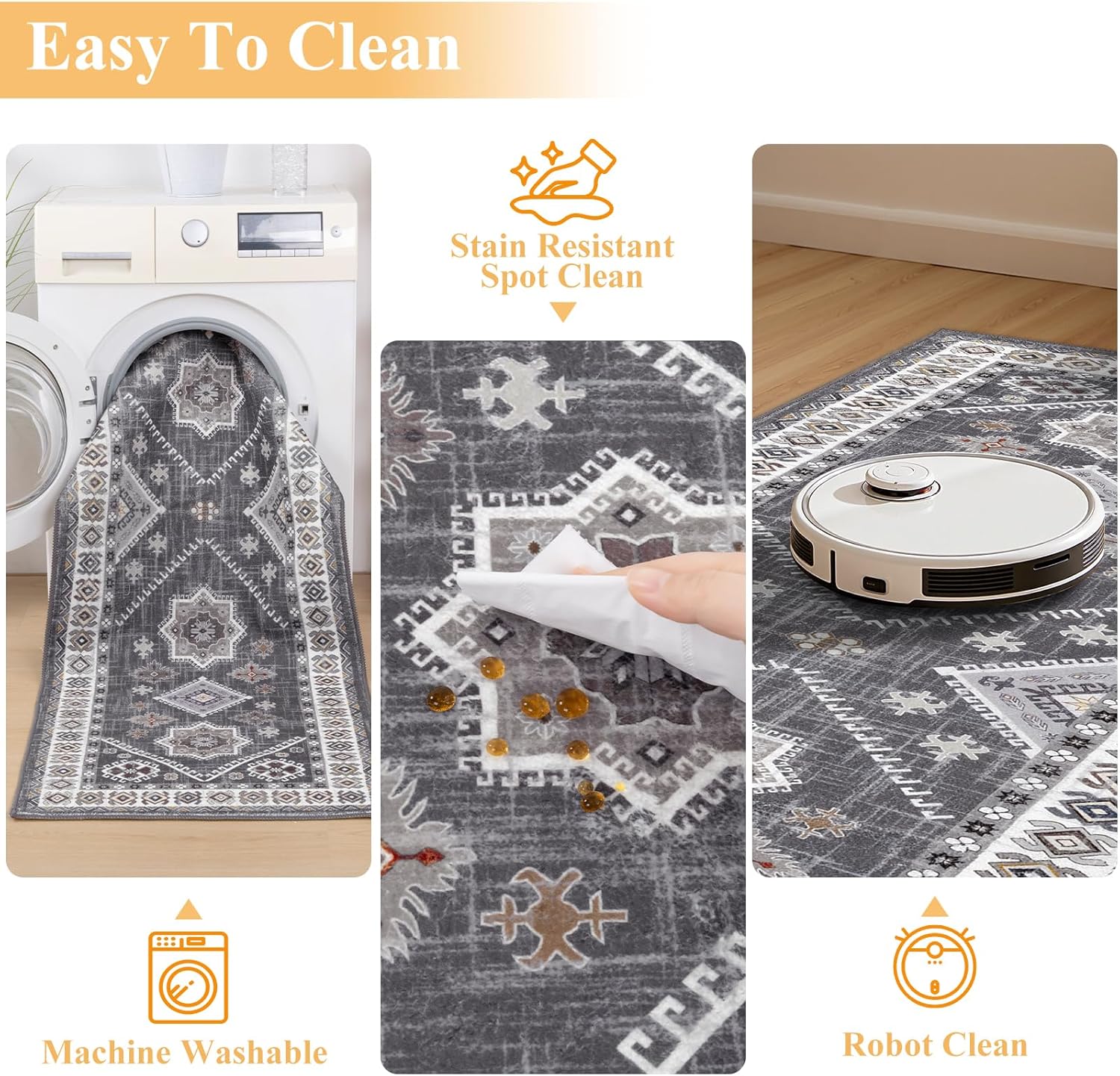 Detalle 2 de HEBE Boho Kitchen Rug Set 3-Piece ⚙