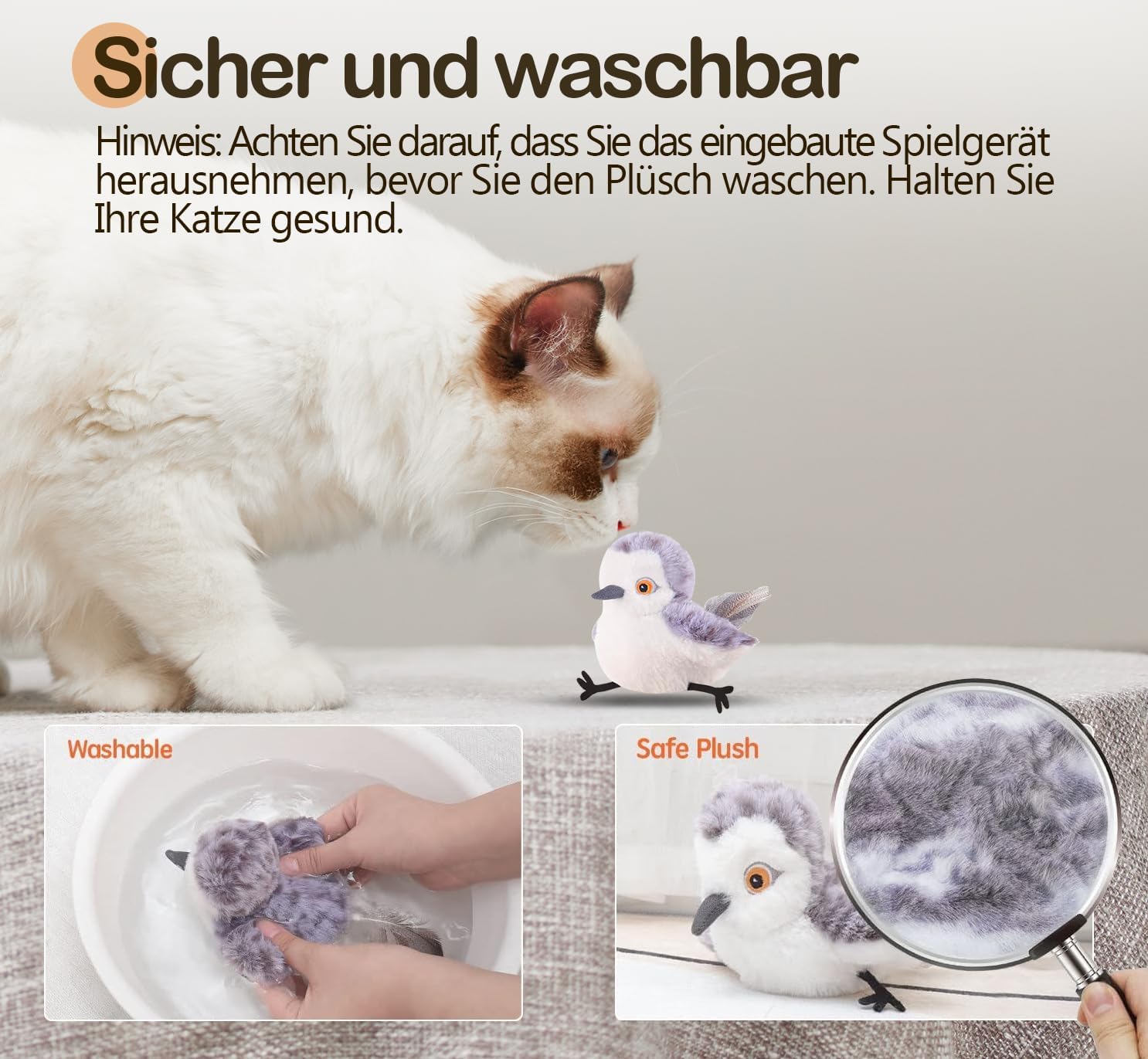 Detalle 2 de Migipaws Flattervogel Katzenspielzeug Katzenspielzeug mit Katzenminze 🐾