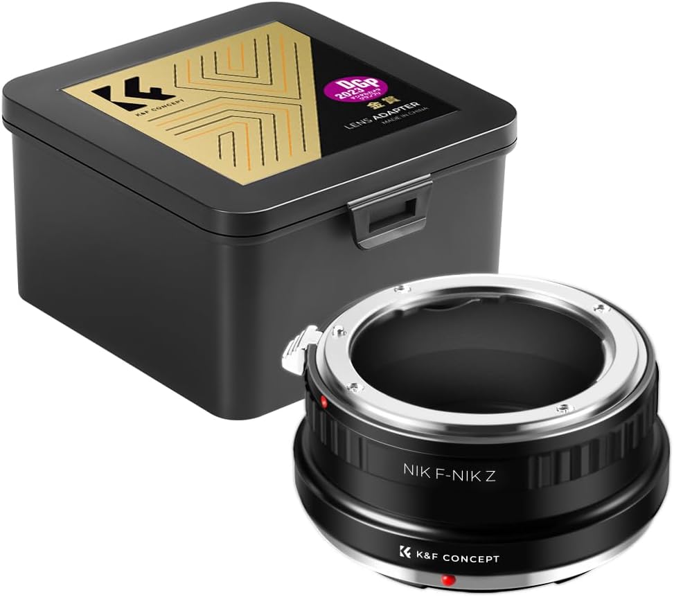 Detalle de K&F CONCEPT NIK-NIK Z Bajonettadapter für Nikon F auf Nikon Z Kameras (Z 7, Z 6) – manuelle Steuerung