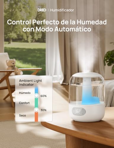 Thumbnail 1 de DREO Humidificador para Bebés 3L: niebla fría ultrasónica, 26 dB, sensor de humedad y difusor de aceites
