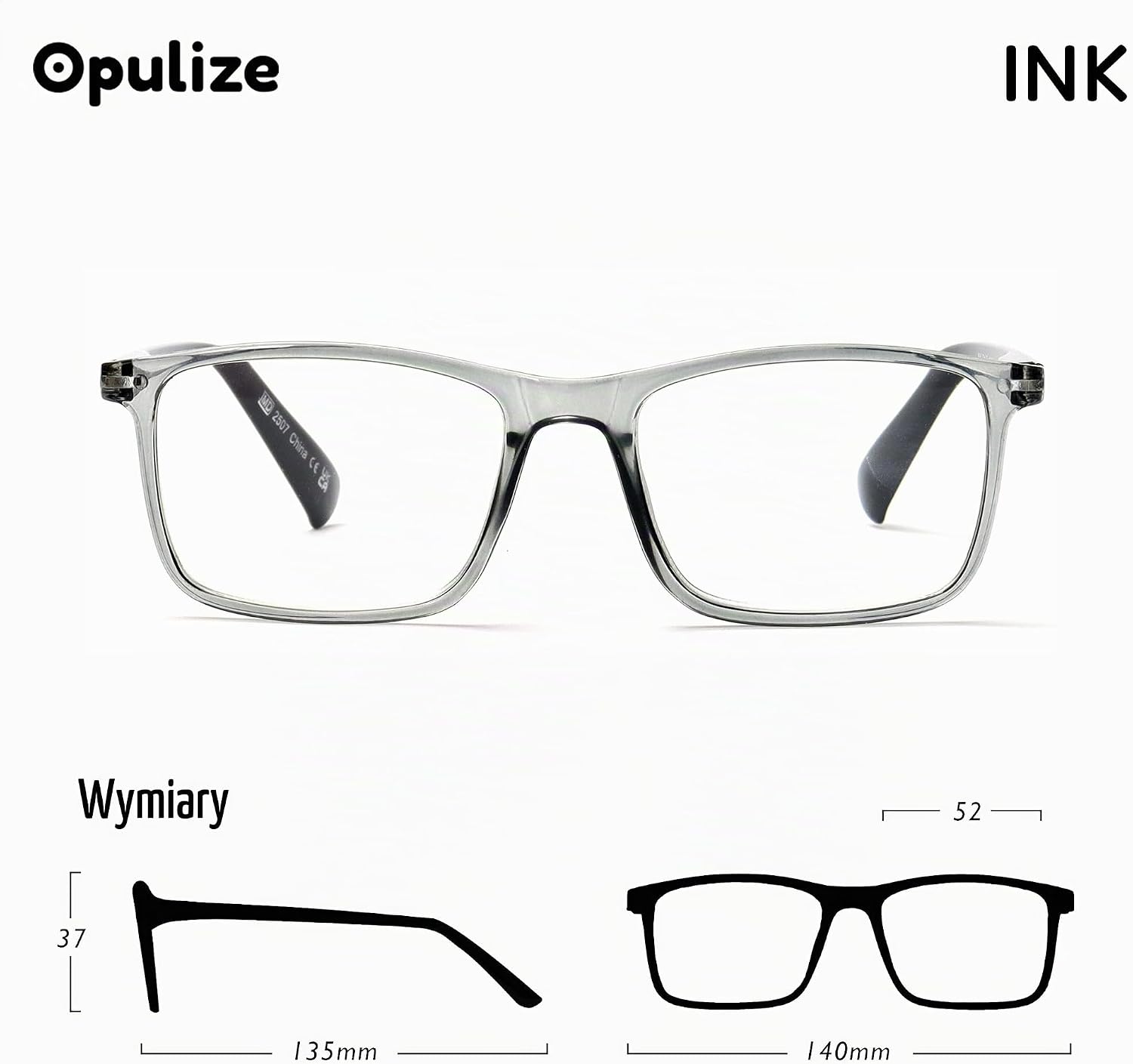 Thumbnail 6 de OPULIZE RR4 Ink Lesse – okulary do czytania, 2-pak, duże prostokątne oprawki