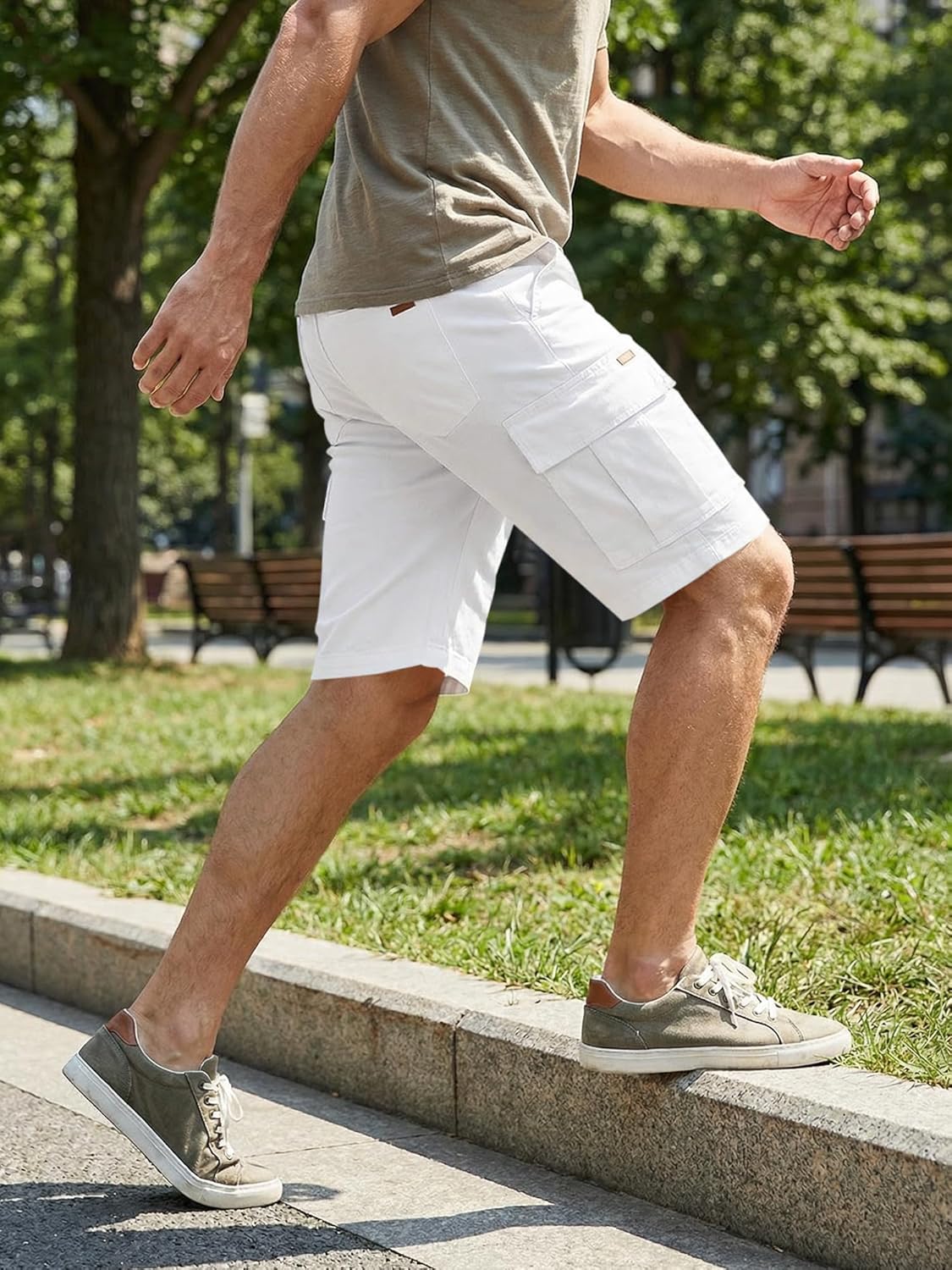 Thumbnail 1 de JMIERR Men's Casual Cotton Twill Cargo Shorts with 6 Pockets