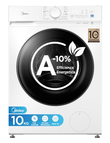 Detalle de Midea Lavatrice 10 kg Classe A-10% 1400 Giri Silent Inverter Motor: efficienza e silenzio a casa