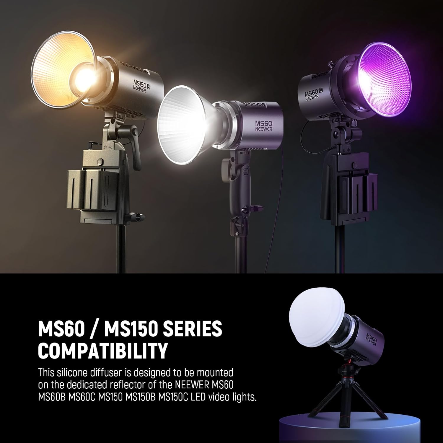 Thumbnail 2 de NEEWER COB Diffuser for MS60/150 Reflector 🎥