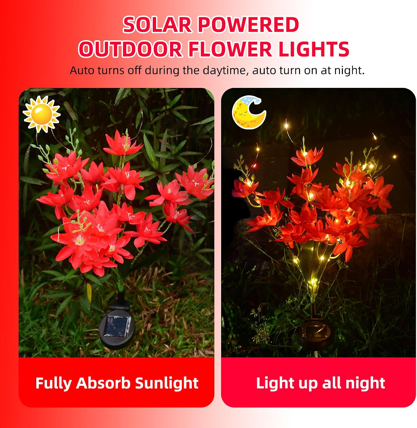 Thumbnail 3 de Oreunik Solar Flower Lights Outdoor (2 Pack) – 40 Snow Lotus Flowers, IP65 Waterproof Garden Decor