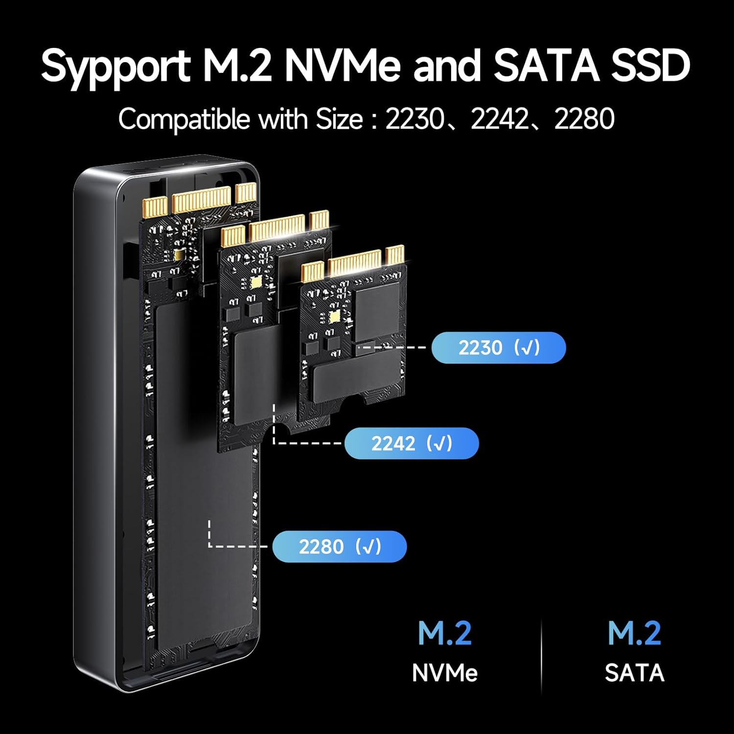 Thumbnail 4 de fanxiang MD85 M.2 NVMe Gehäuse mit Kühlung – USB 3.2 Gen2, M/B+M Key, 2230/2242/2280, bis 4 TB