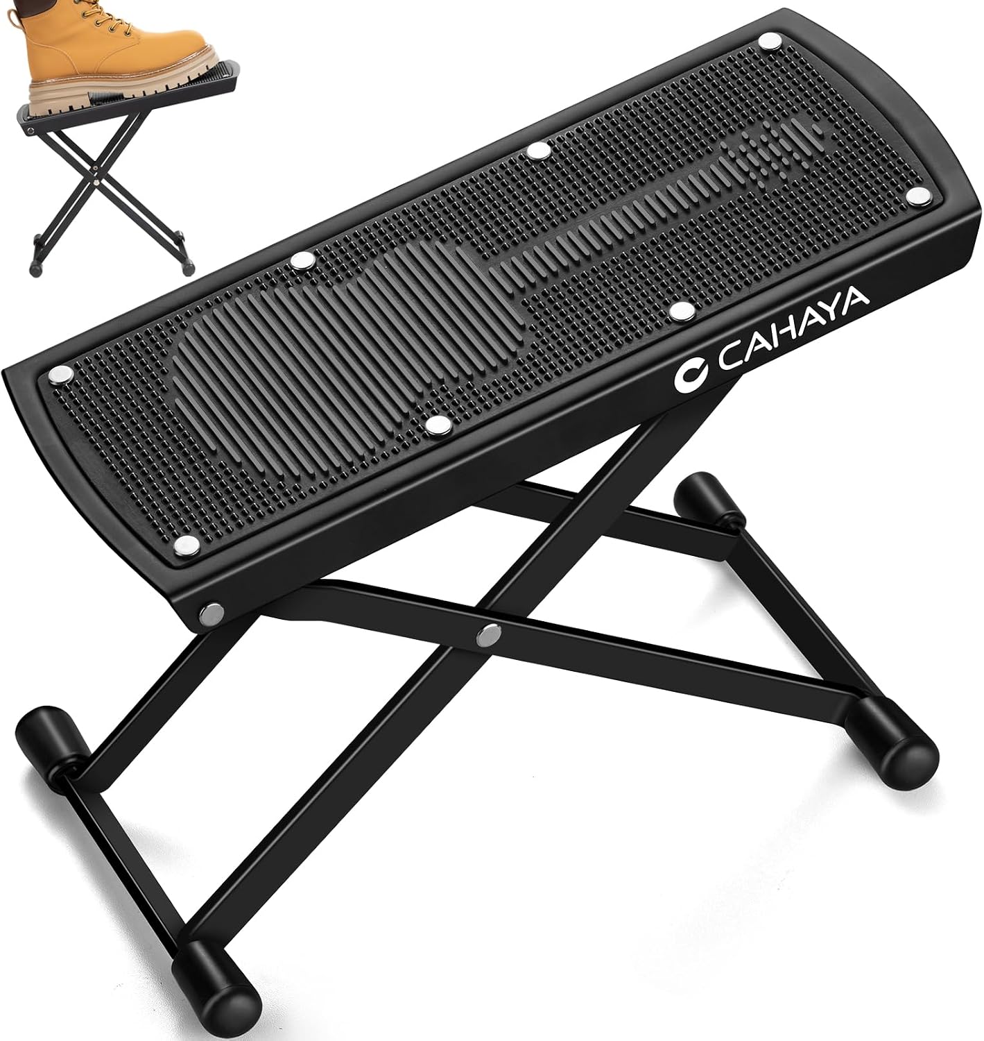 CAHAYA CY00367-1: Reposapiés ajustable para guitarristas, 6 alturas, plegable y antideslizante