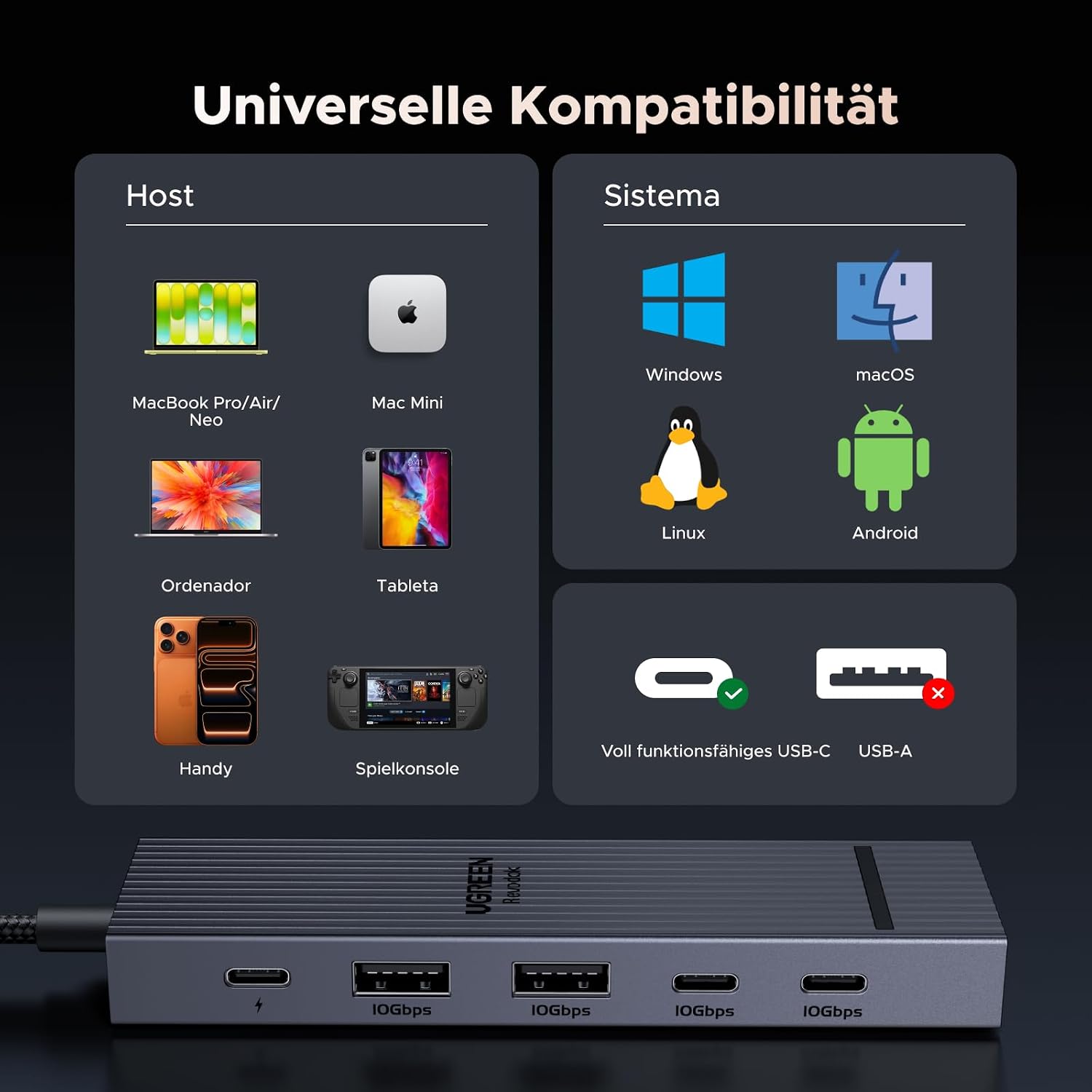 Thumbnail 6 de UGREEN Revodok Pro 106 USB‑C Hub 10Gbps