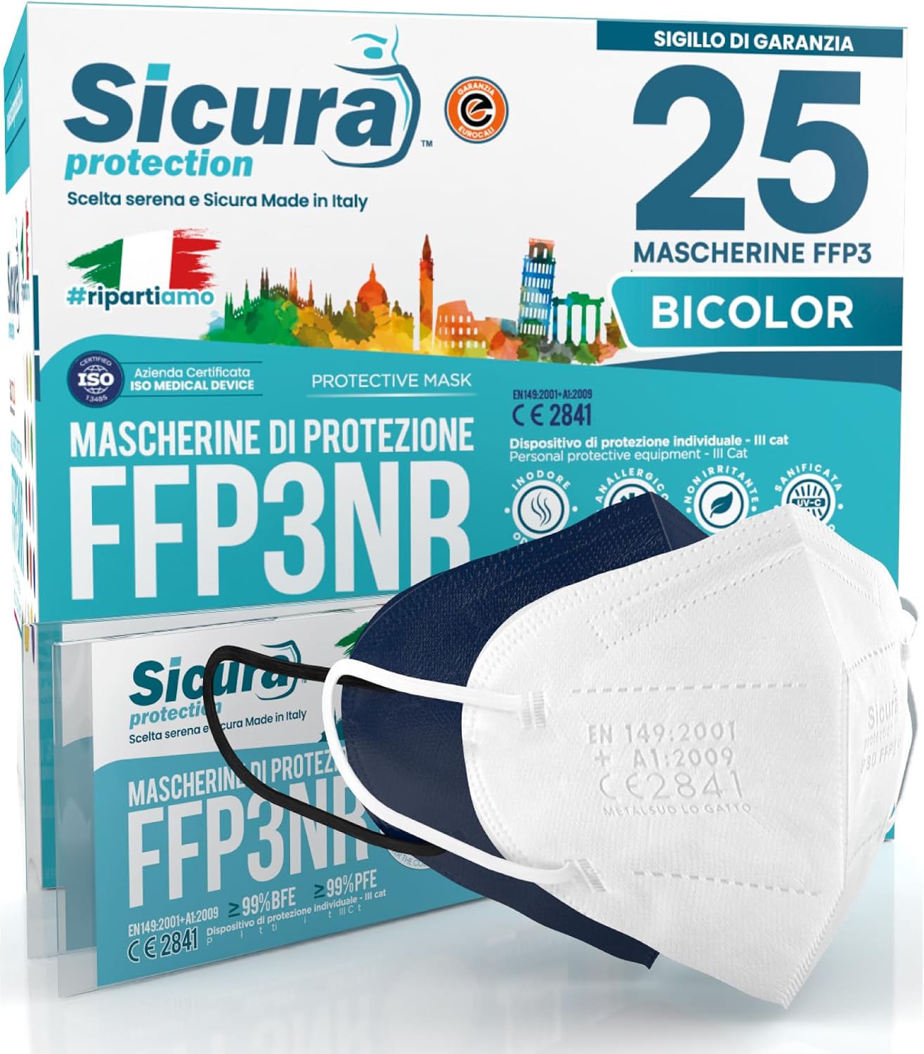 Detalle de Mascherine FFP3 certificate 25 pezzi