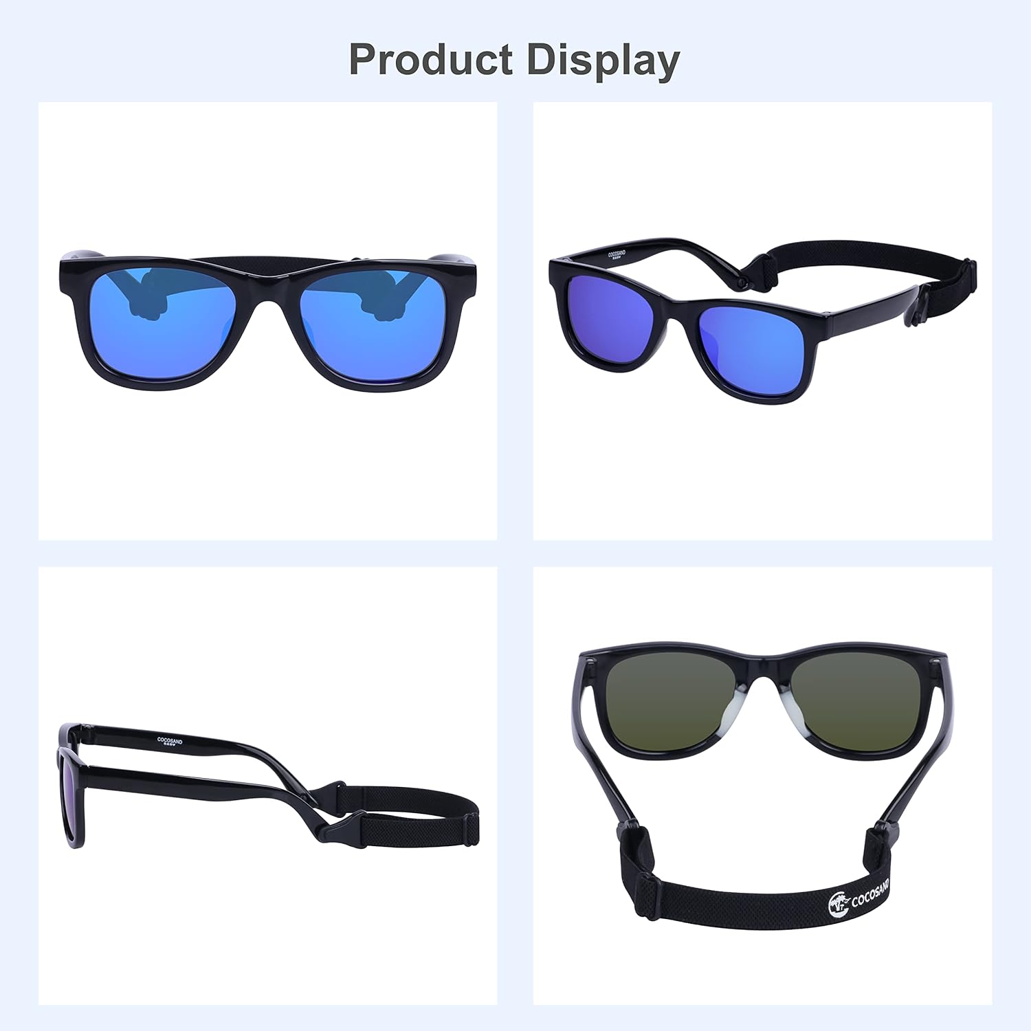 Detalle de COCOSAND Baby Sunglasses with Strap Polarized Flexible Frame for 0-24 Months